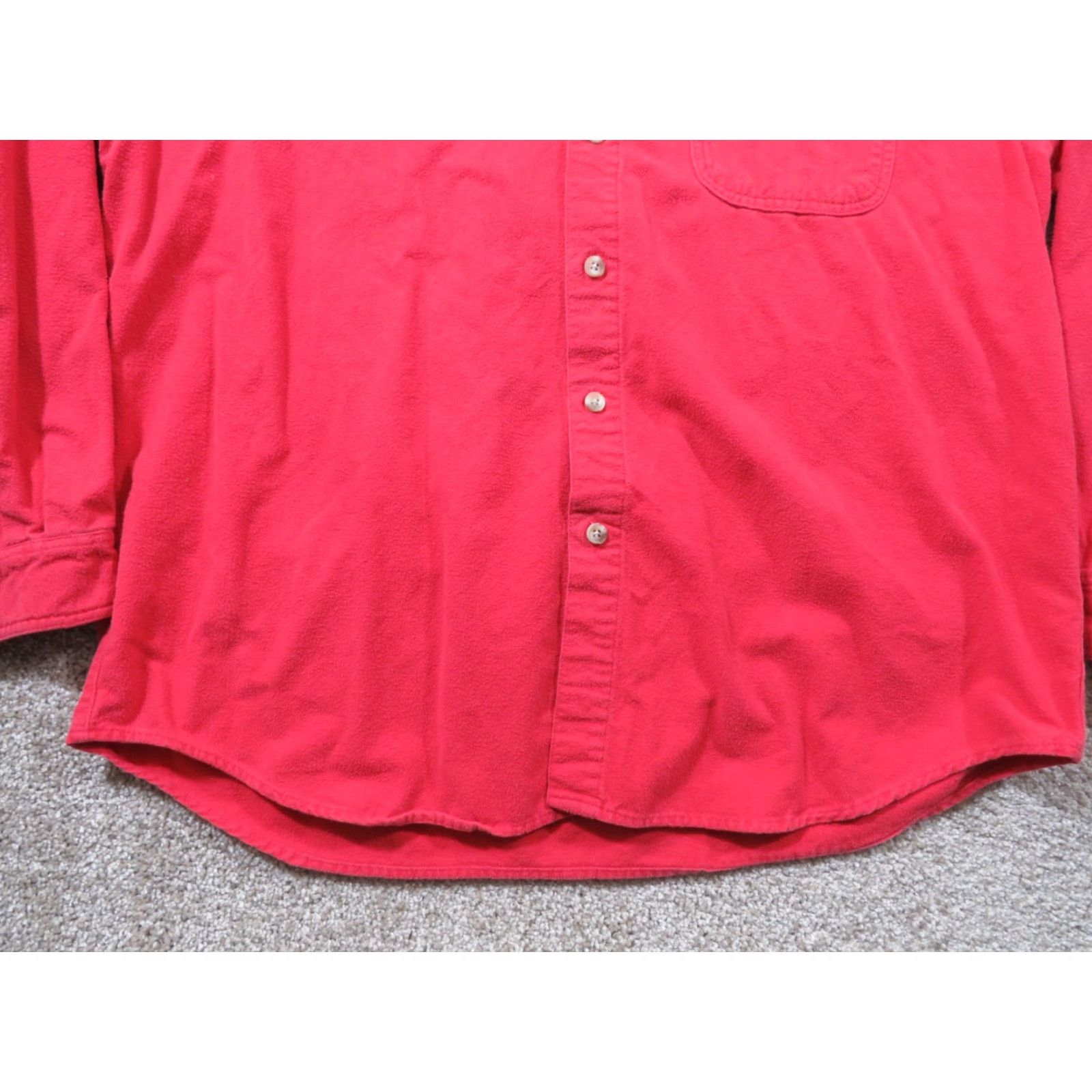 CLOT VINTAGE Columbia Button-Up Shirt Mens XL Red Flannel Chamois Cloth Cotton 90s Workwear Button Embroidered Size US XL / EU 56 / 4 - 2 Thumbnail