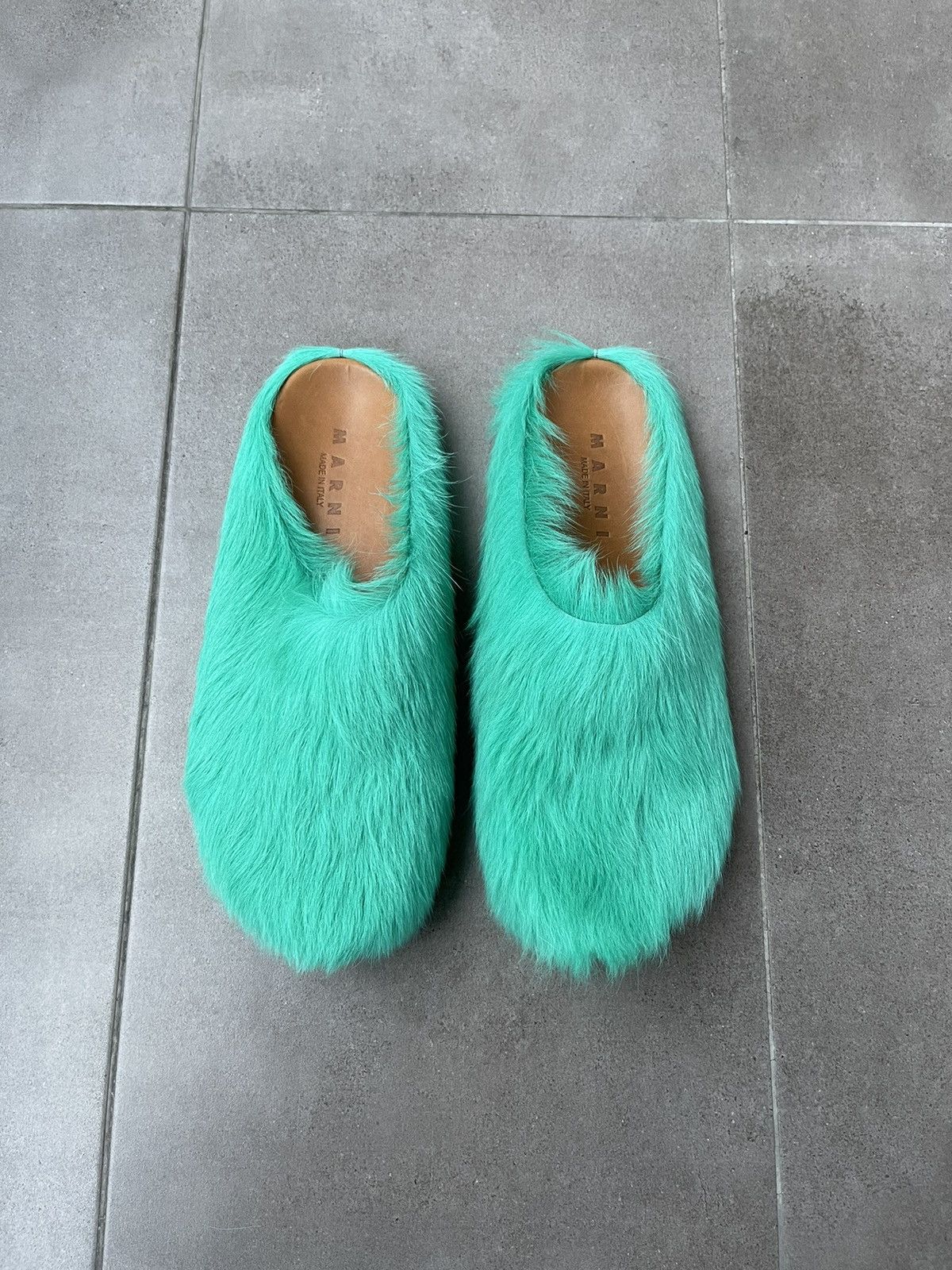 Marni !DS! SS23 Marni Fussbet Calf Hair Turqoise Sabot Clogs Size US 10 / EU 43 - 9 Thumbnail