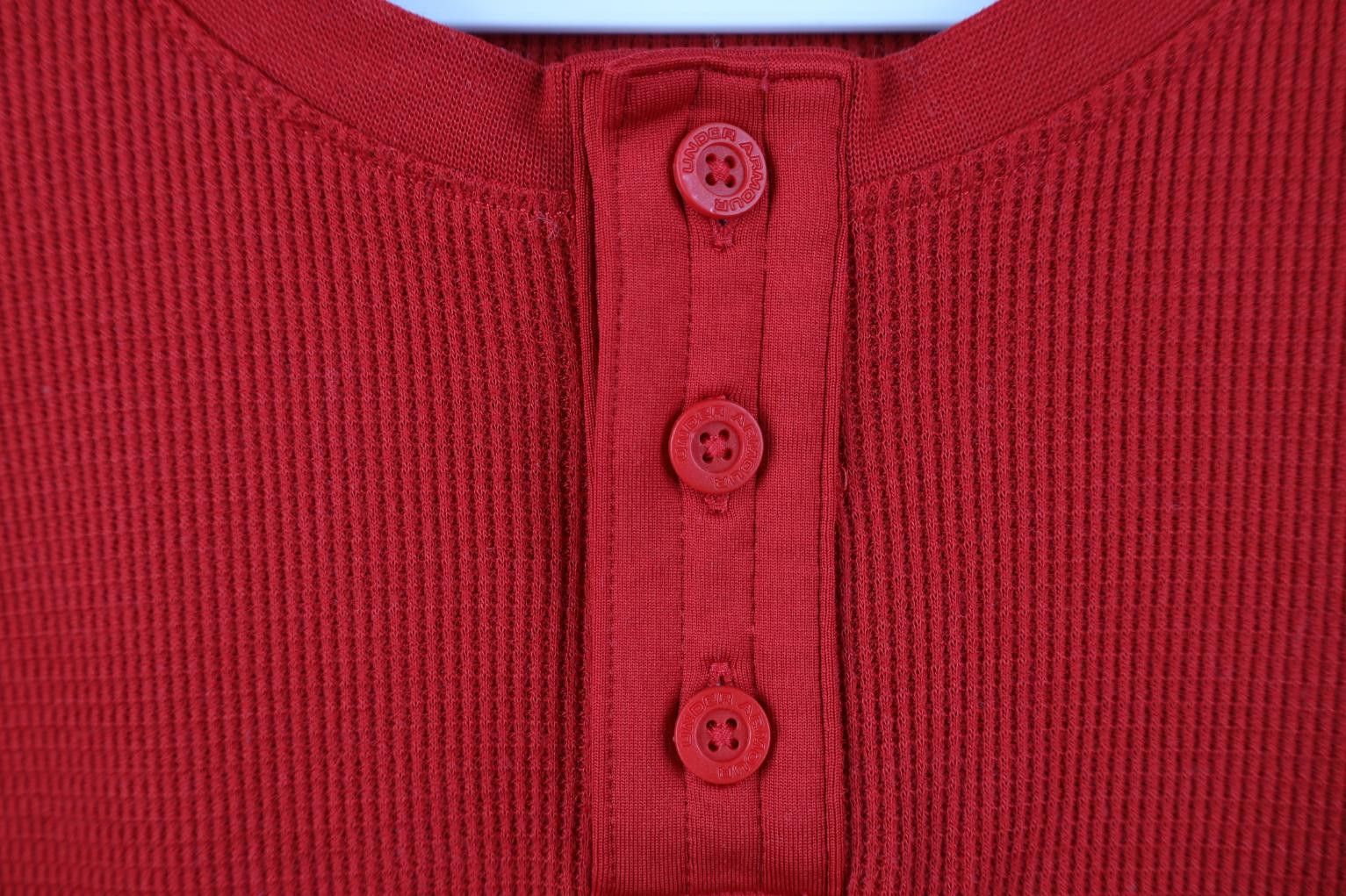 Under Armour Under Armour Waffle Knit Long Sleeve Henley T-Shirt Red Size US M / EU 48-50 / 2 - 5 Thumbnail