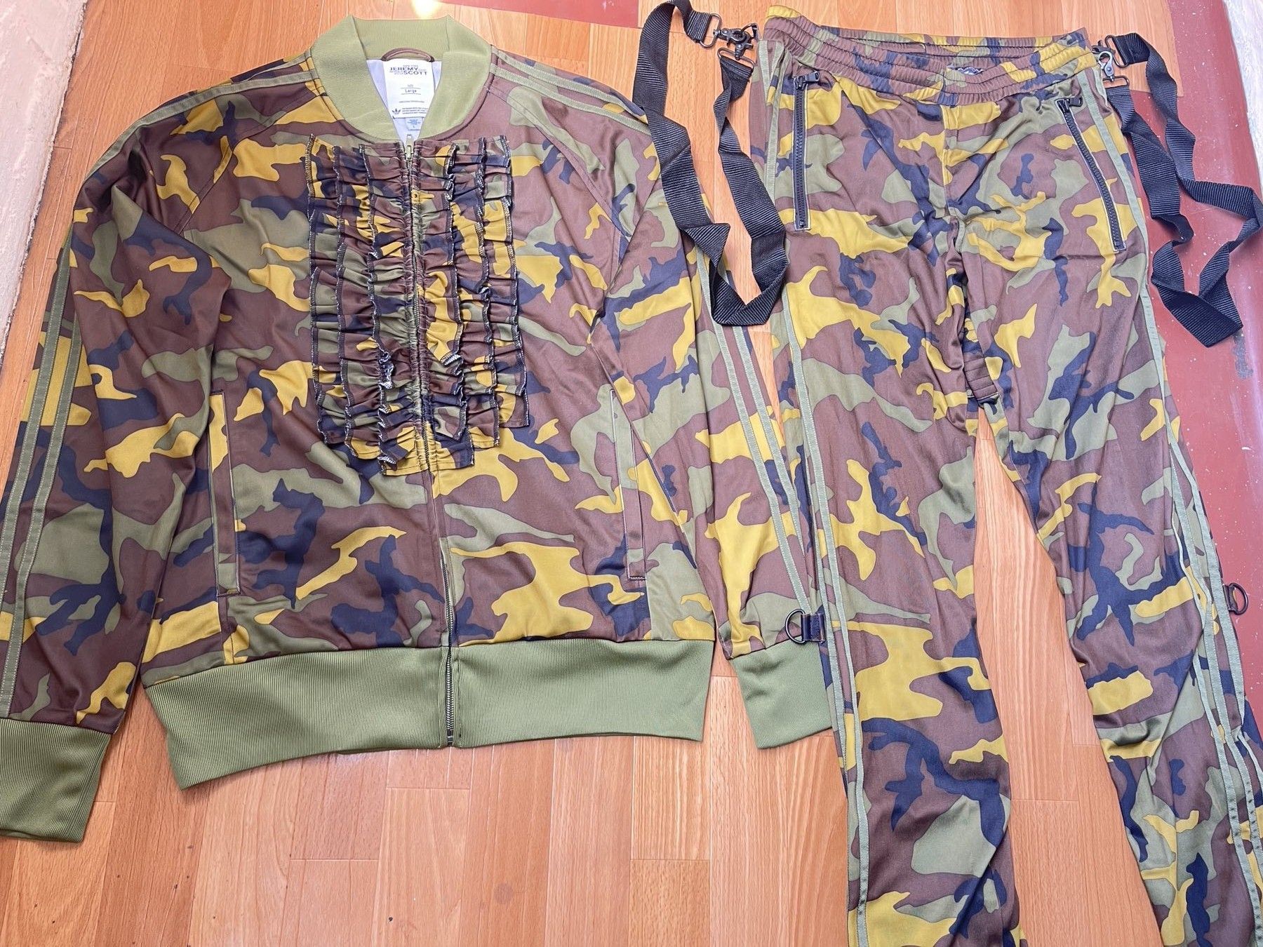Adidas × Jeremy Scott Adidas Jeremy Scott Tracksuit Camo tuxedo Ruffle Bontage set Size US L / EU 52-54 / 3 - 10 Thumbnail