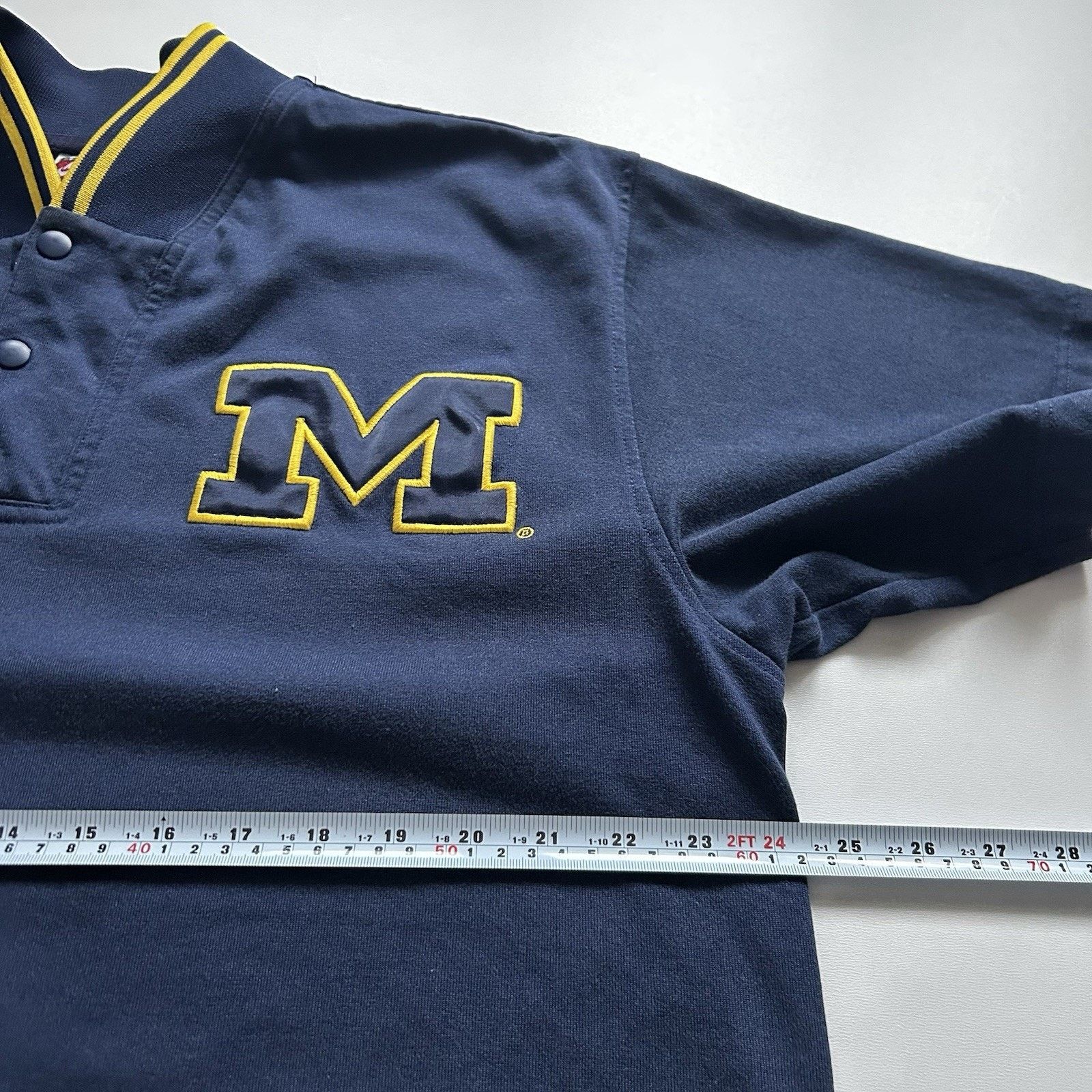 NCAA Vintage 90s Nike Team Michigan Wolverines Warmup Shirt Large Size US L / EU 52-54 / 3 - 4 Thumbnail