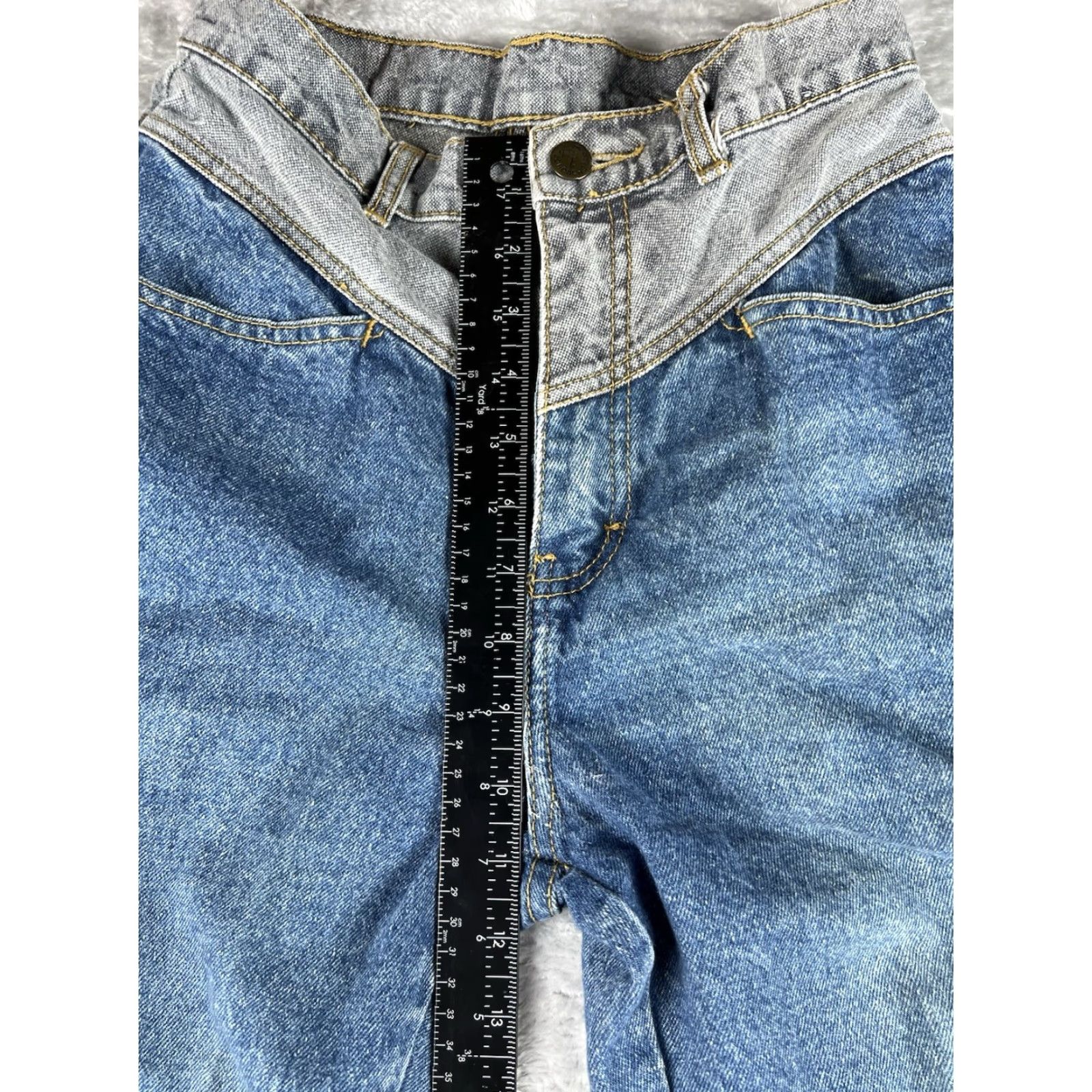 Jordache VTG Jordache Jeans Womens 7L Blue Gray Two-Tone Denim 80s 90s RARE Jeans Women M Gray Two Tone 80s Mens Size 32" / US 10 / IT 46 - 6 Thumbnail