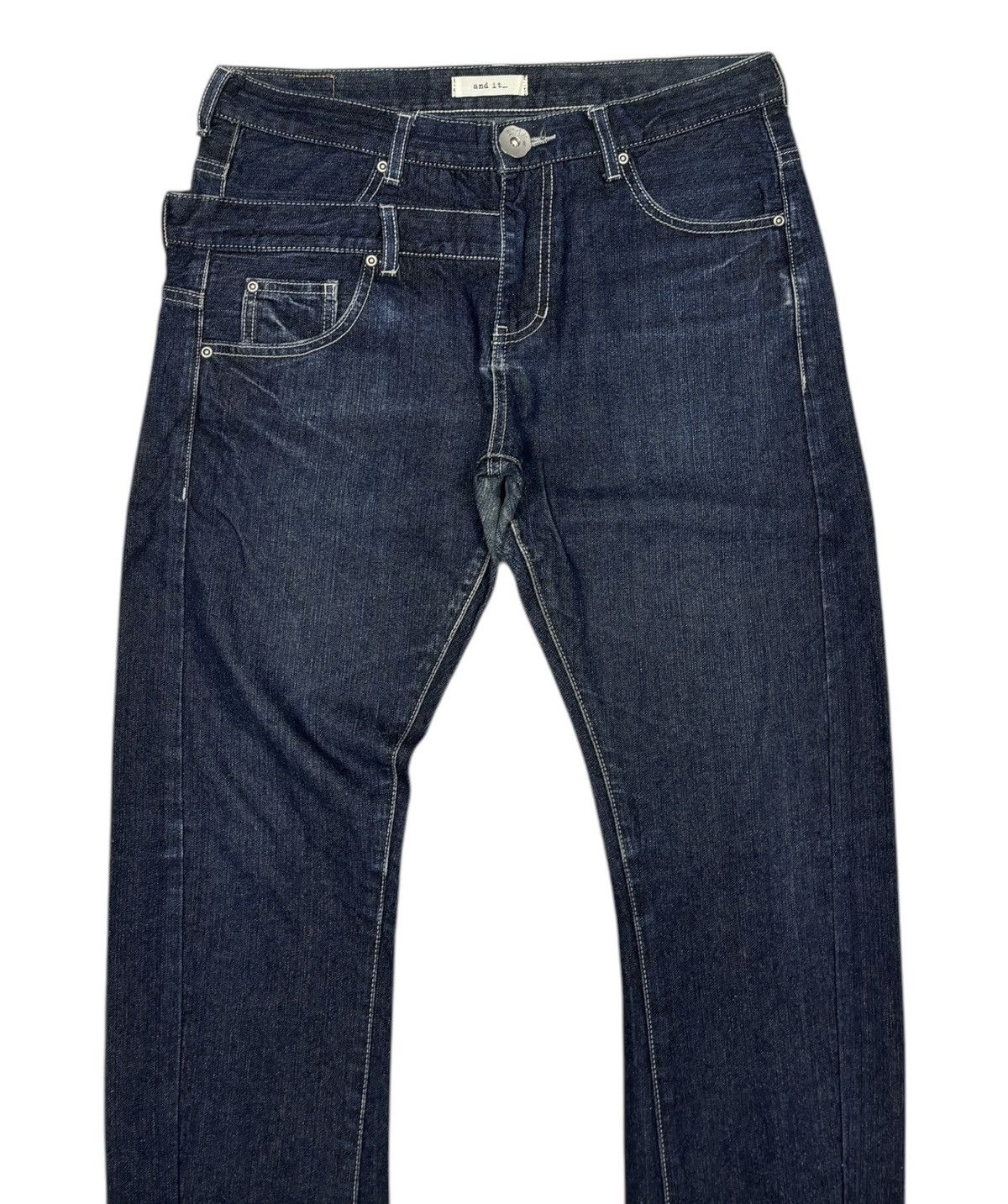 Issey Miyake 🔥DOUBLE WAIST DENIM JEANS AND IT ISSEY MIYAKE STYLE Size US 32 / EU 48 - 2 Thumbnail