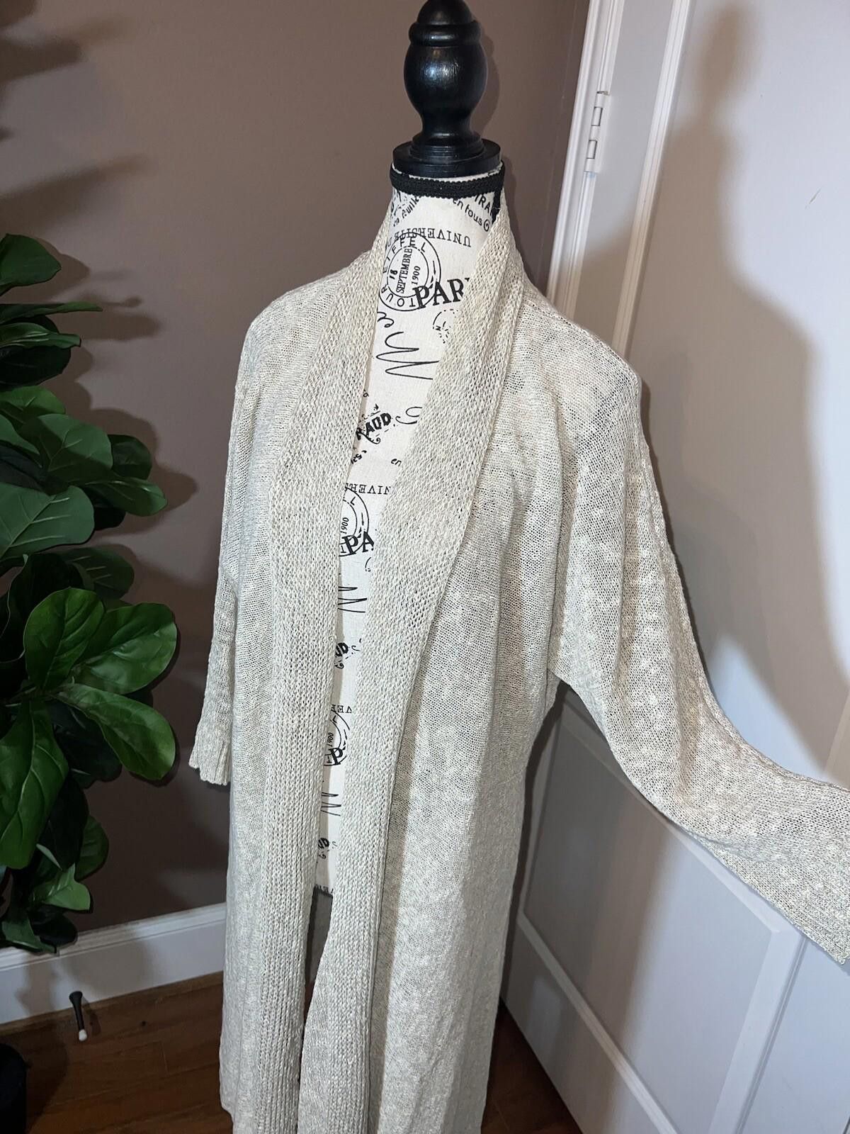 Eileen Fisher Eileen Fisher XL Natural Linen Cardigan Sweater Kimono Size XL / US 12-14 / IT 48-50 - 9 Thumbnail