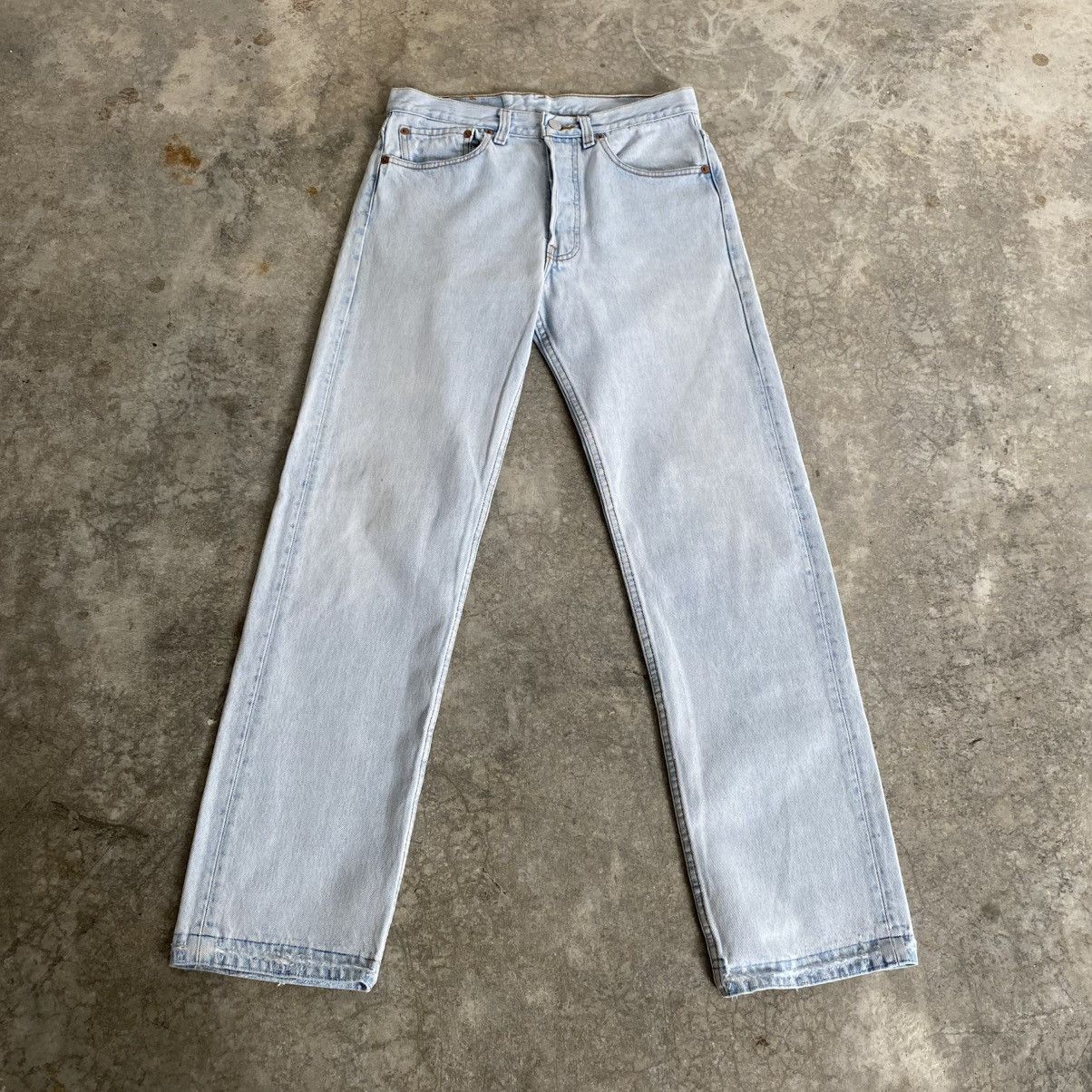Levi's Vintage 1994 Levis 501 Released Hem Light Blue Denim Jeans Size US 30 / EU 46 - 1 Thumbnail