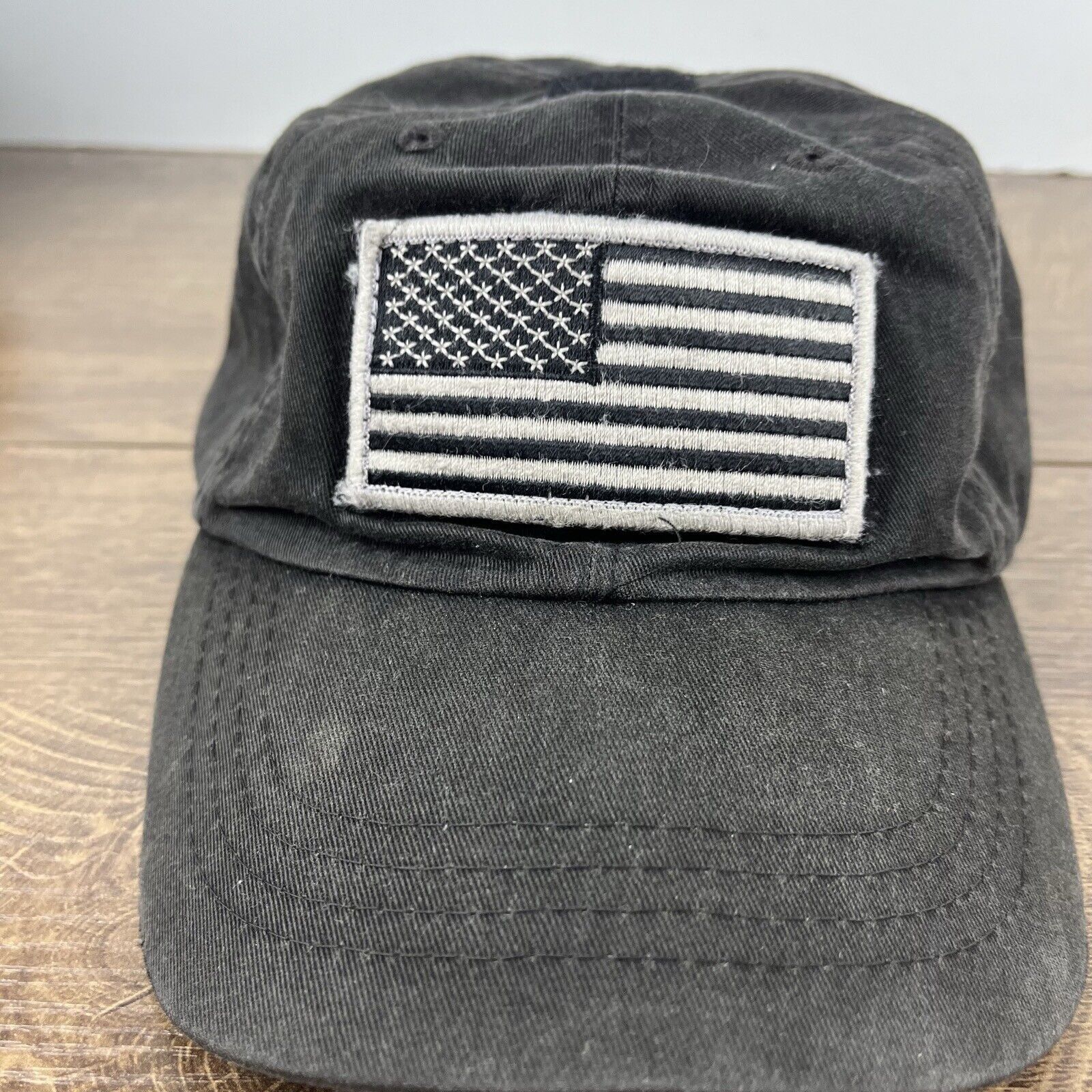 Other Distressed USA Flag Hat American Flag Black Cap Adjustable H Size ONE SIZE - 6 Thumbnail