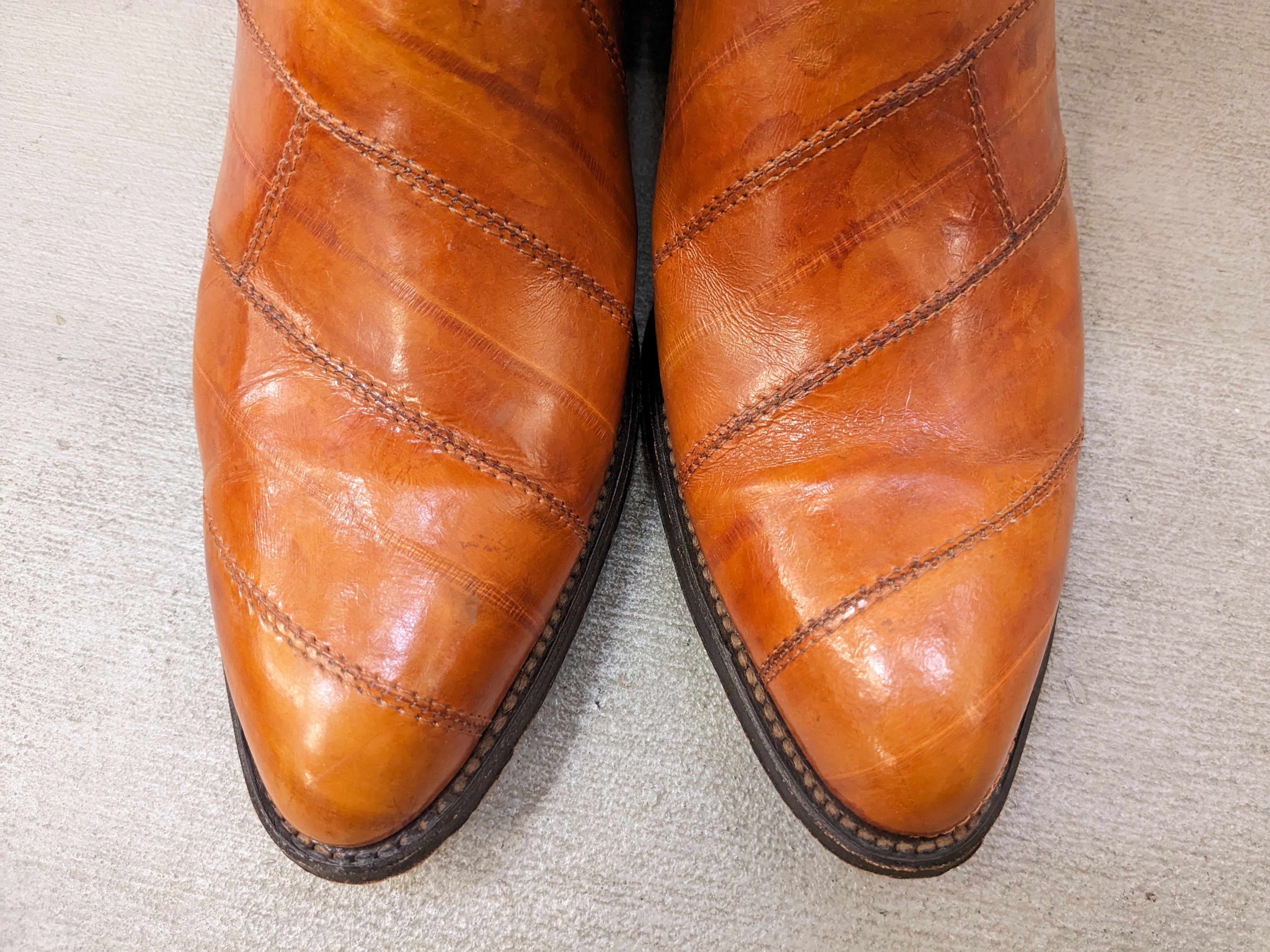 Vintage Cowboy Boots Brown Size 10 Eel Leather Botas Mexico Size US 10 / EU 43 - 5 Thumbnail