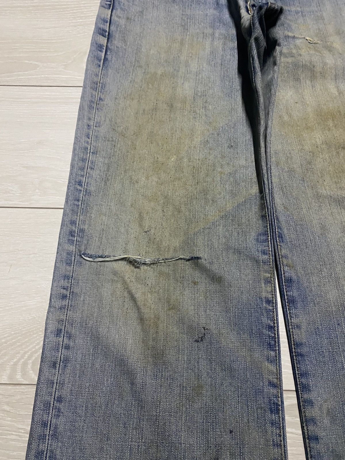 Edwin Vintage Edwin 503z Crazy Mud wash Distressed Baggy Jeans Size US 31 - 7 Thumbnail