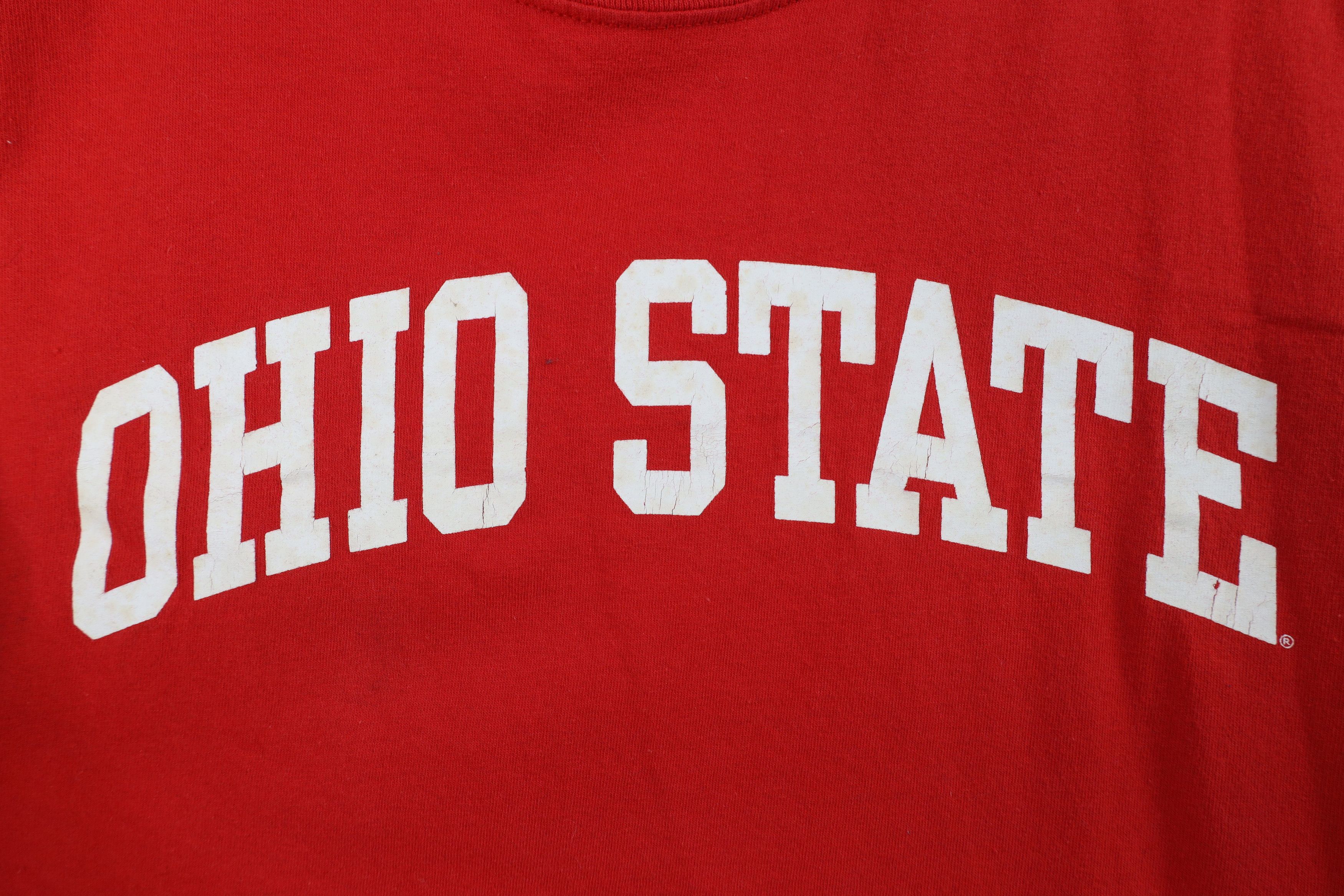 Vintage Vintage Spell Out Ohio State University T-Shirt Red Cotton Size US XL / EU 56 / 4 - 4 Thumbnail