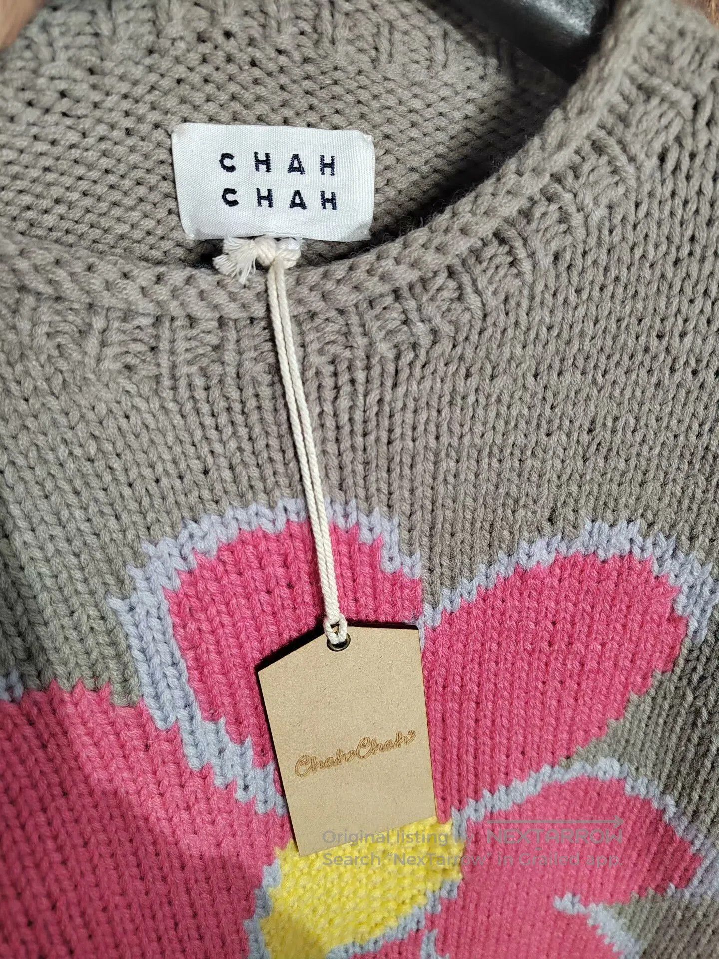 Japanese Brand Chah Chah Floral Knit Sweater. Size M / US 6-8 / IT 42-44 - 3 Thumbnail
