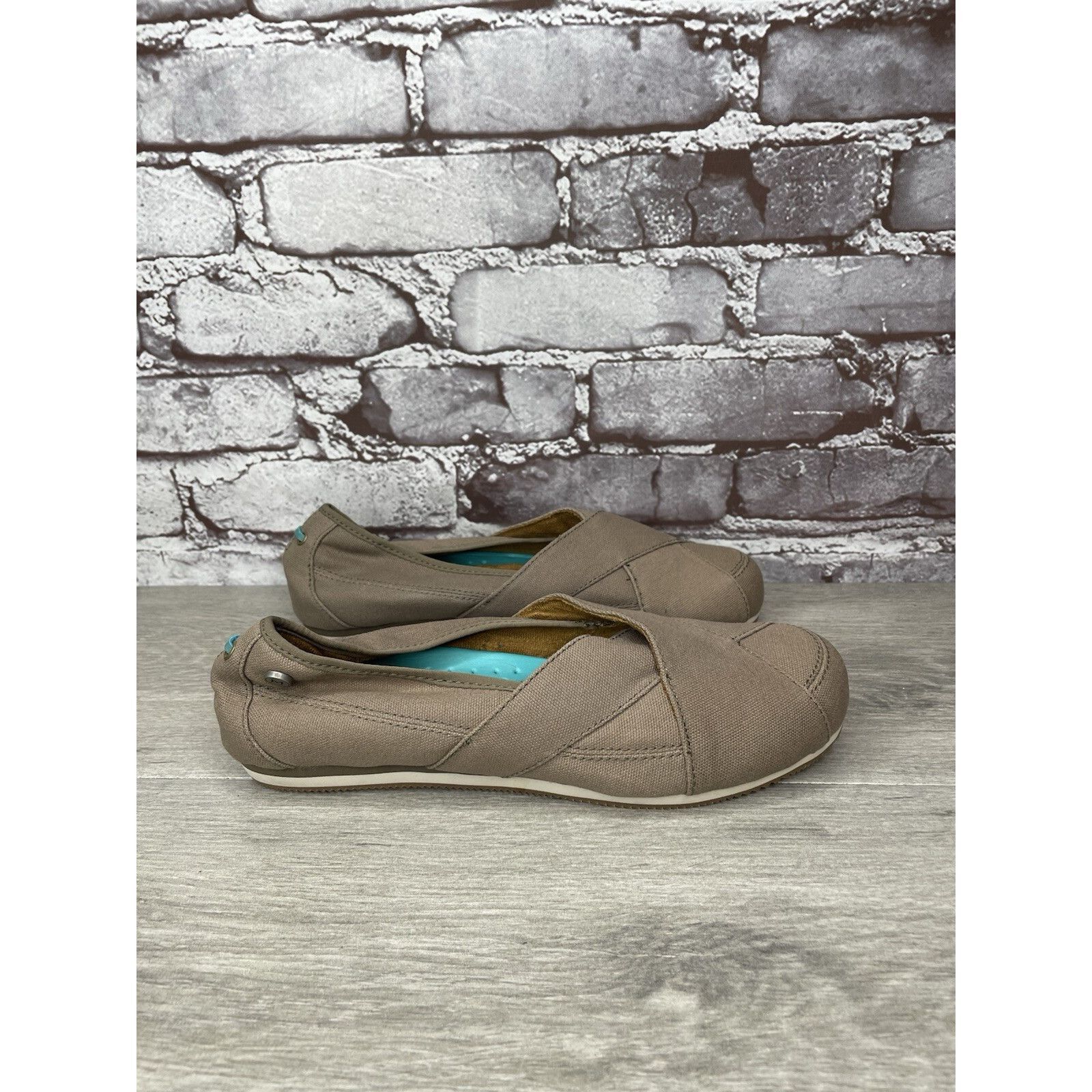 NOZO Mozo Taupe Canvas Fabric Comfort Slip Ballet Flats Shoes Wom Size US 7.5 / IT 37.5 - 17 Thumbnail