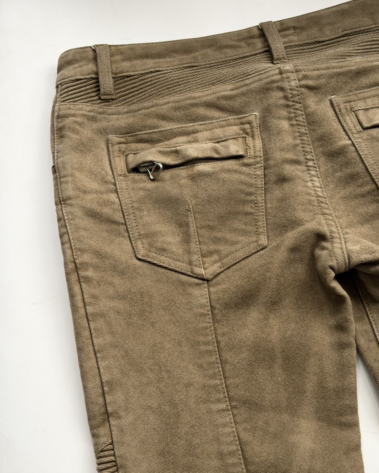 Balmain BALMAIN Decarnin SS 2010 Wax ‘Stain’ Biker Denim Zip Jeans Size US 28 / EU 44 - 24 Thumbnail