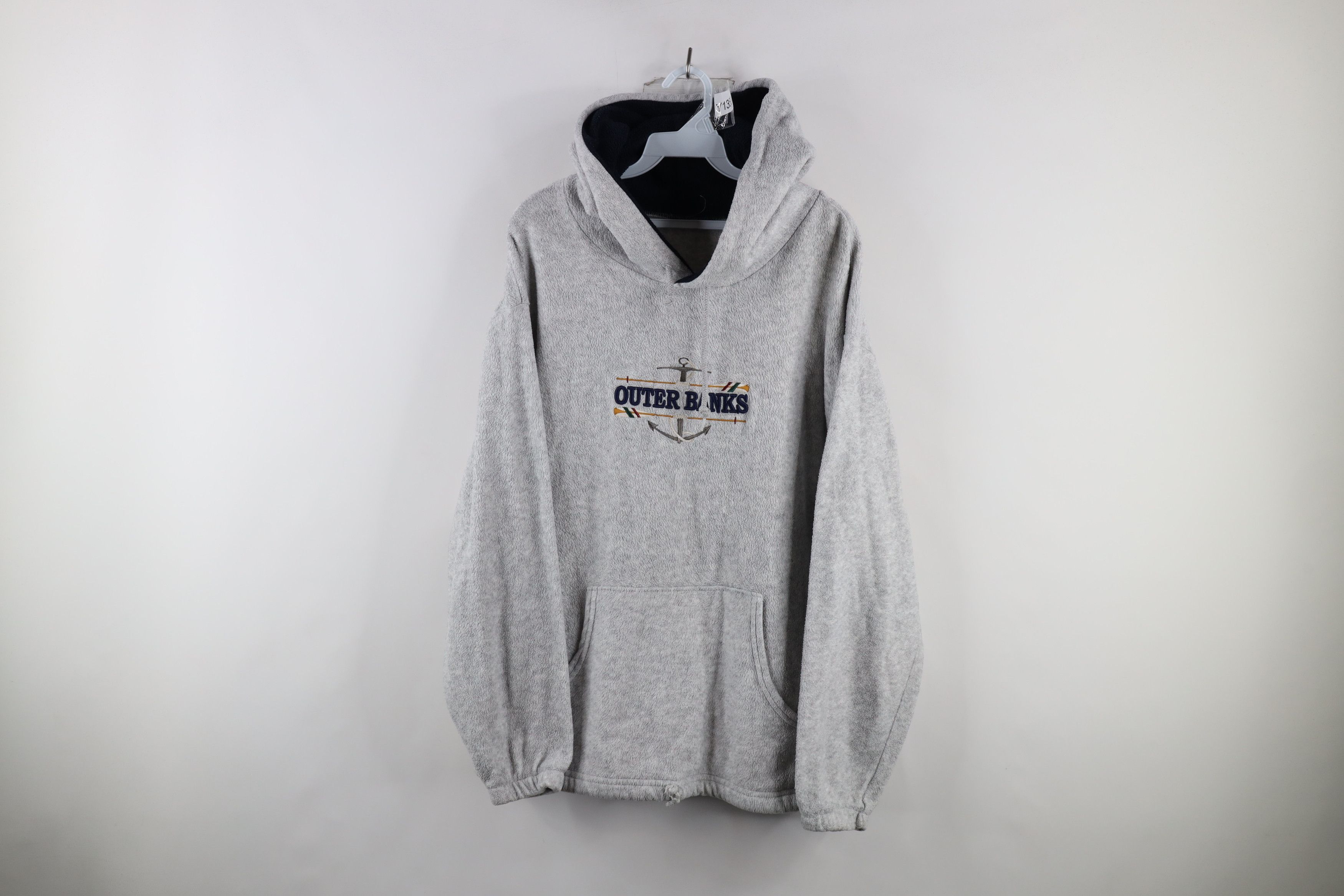 Vintage 90s Streetwear Outer Banks Fleece Hoodie Sweatshirt