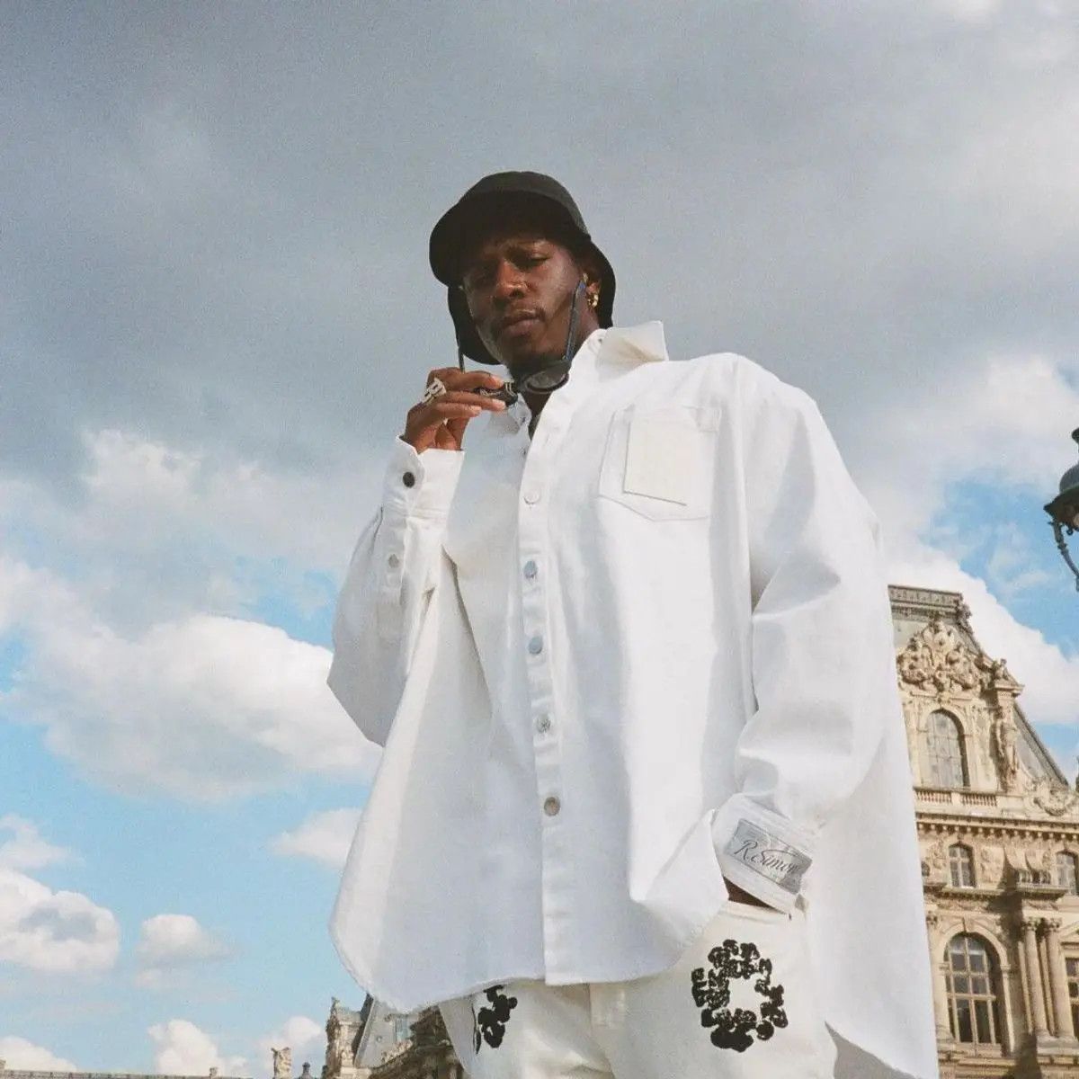 Raf Simons Straight Fit Denim Shirt w/ Leather Patch & Label On Sleeve Size US S / EU 44-46 / 1 - 1 Thumbnail