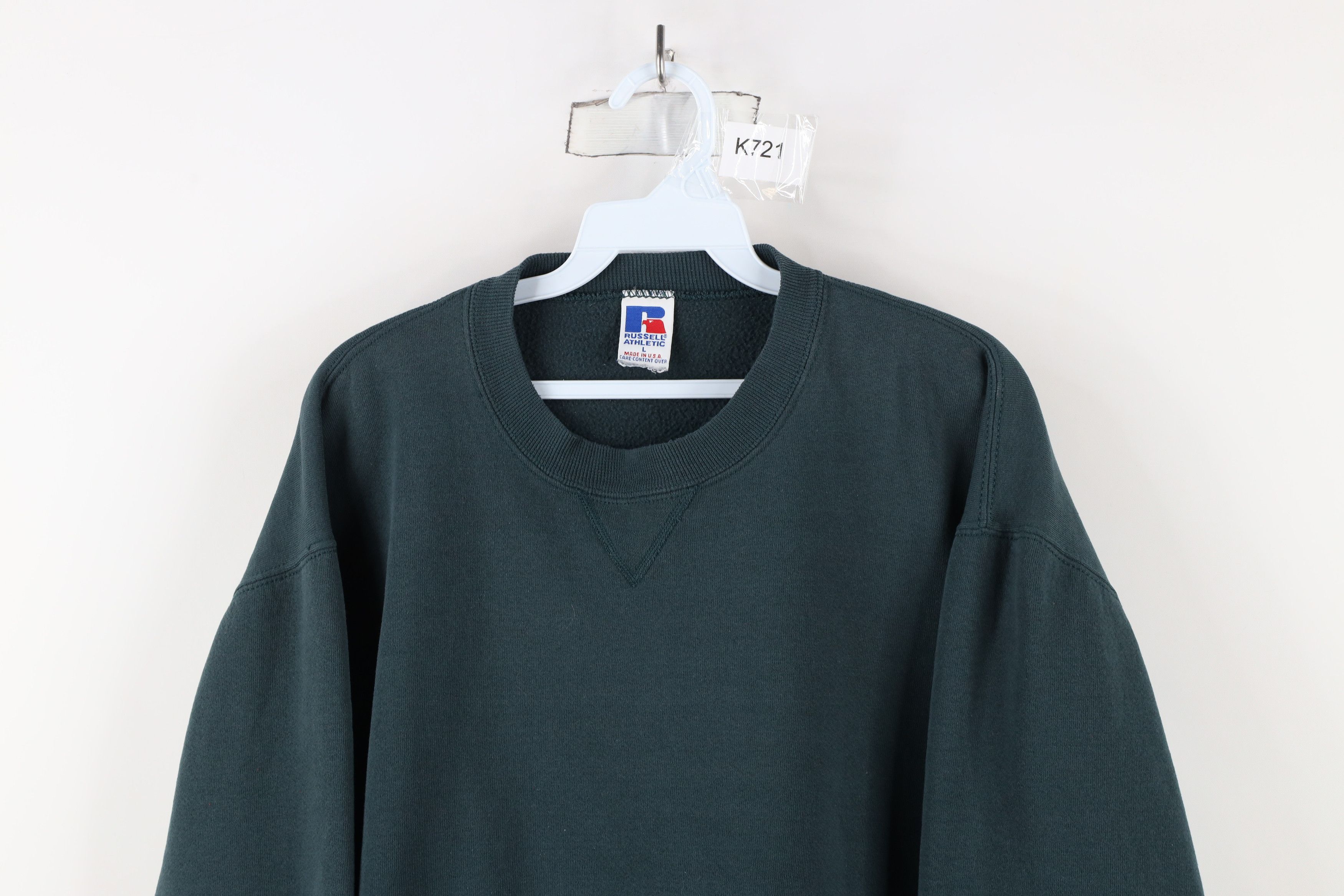 Russell Athletic × Vintage Vintage 90s Russell Athletic Crewneck Sweatshirt Green USA Size US L / EU 52-54 / 3 - 2 Thumbnail