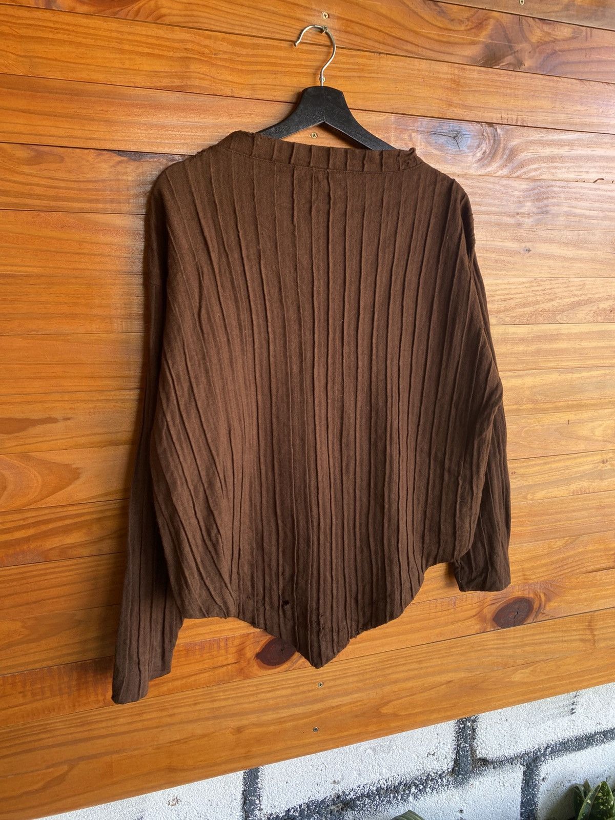 Issey Miyake Vintage HAI Sporting Gear Brown Ribbed Knit Top Issey Miyake Size M / US 6-8 / IT 42-44 - 12 Thumbnail