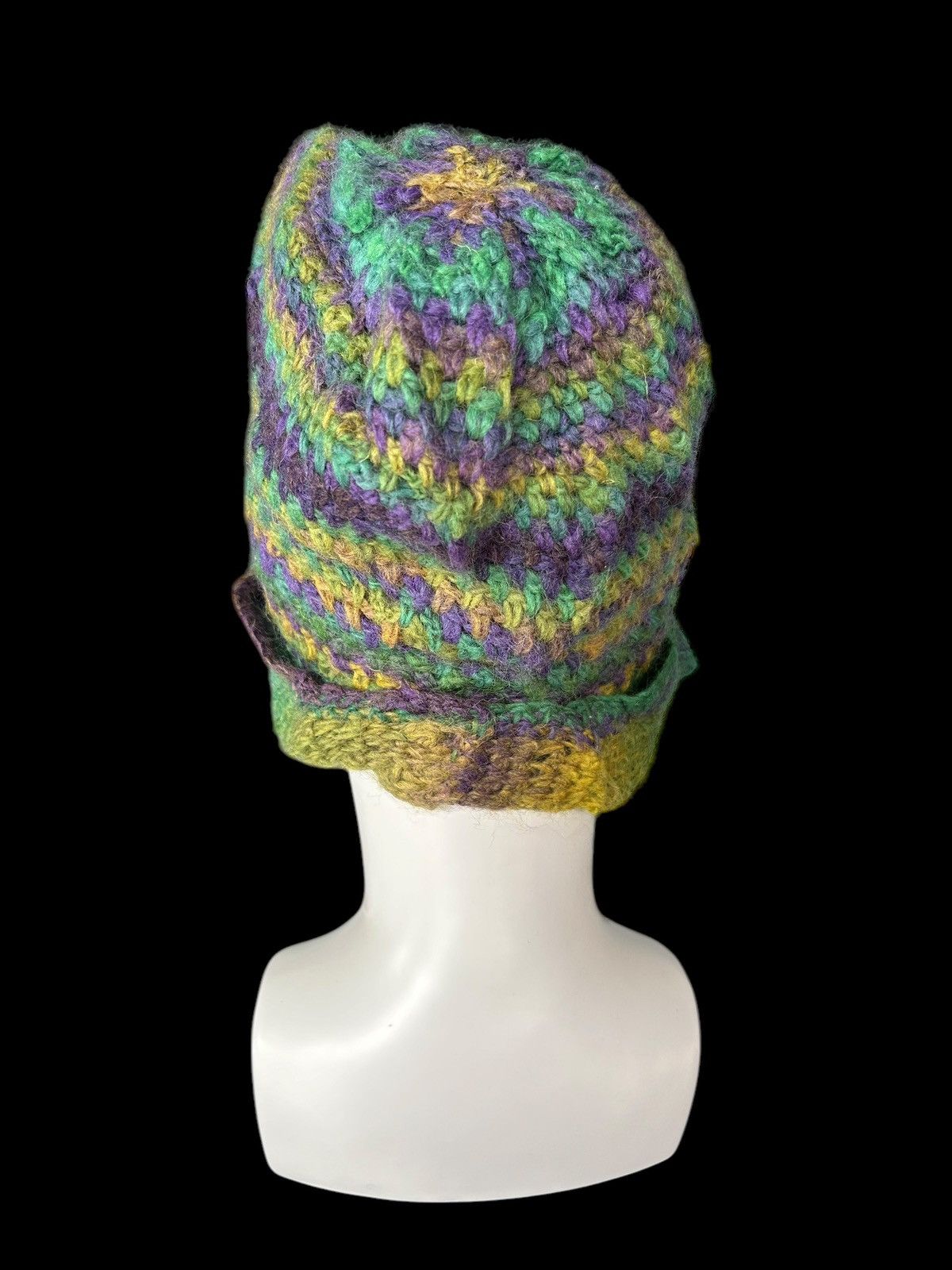 Japanese Brand × Kapital × Vintage Crochet Knitted Handmade Rare Big Beanie Hats ☠️☠️ Size ONE SIZE - 3 Thumbnail