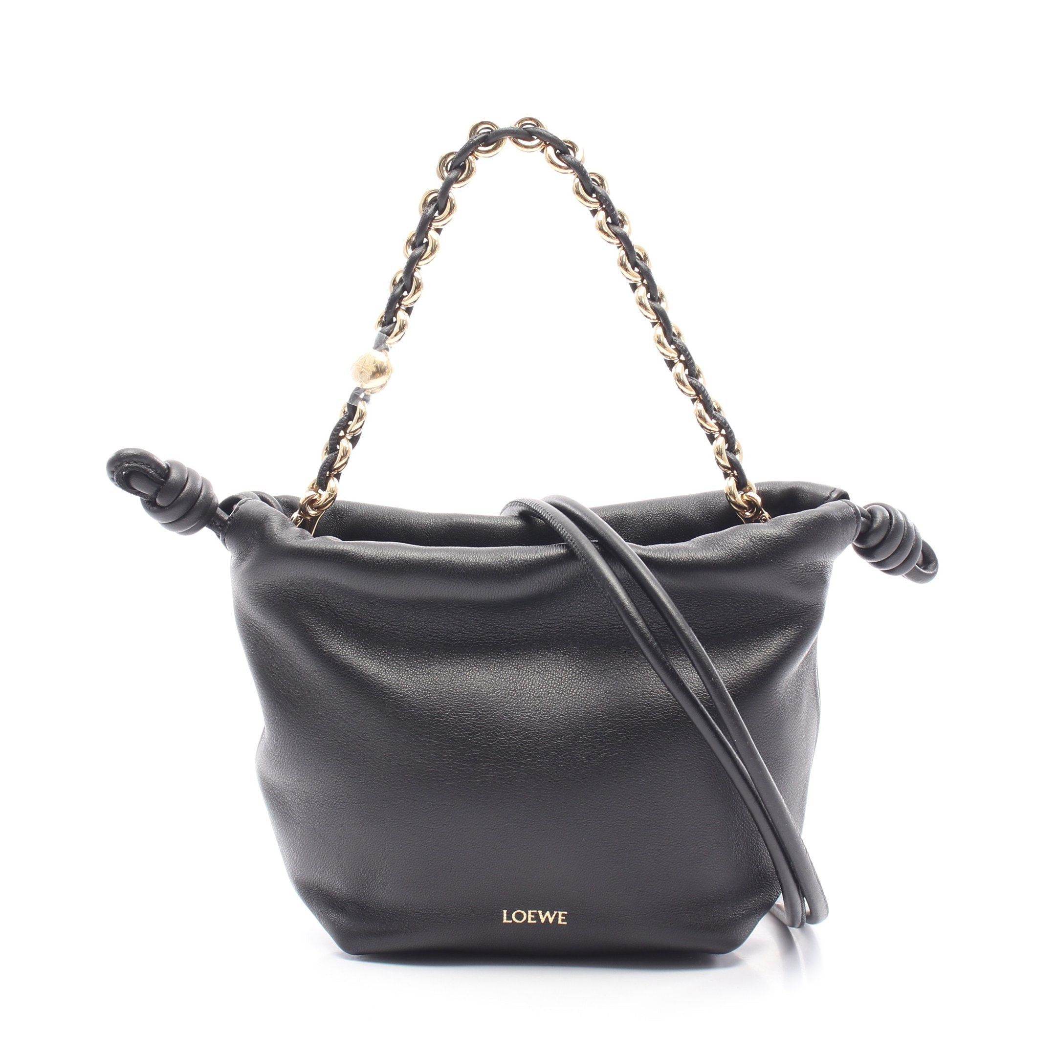 Loewe Loewe Flamenco Perth Bag Mini Handbag Leather Black Size ONE SIZE - 1 Thumbnail