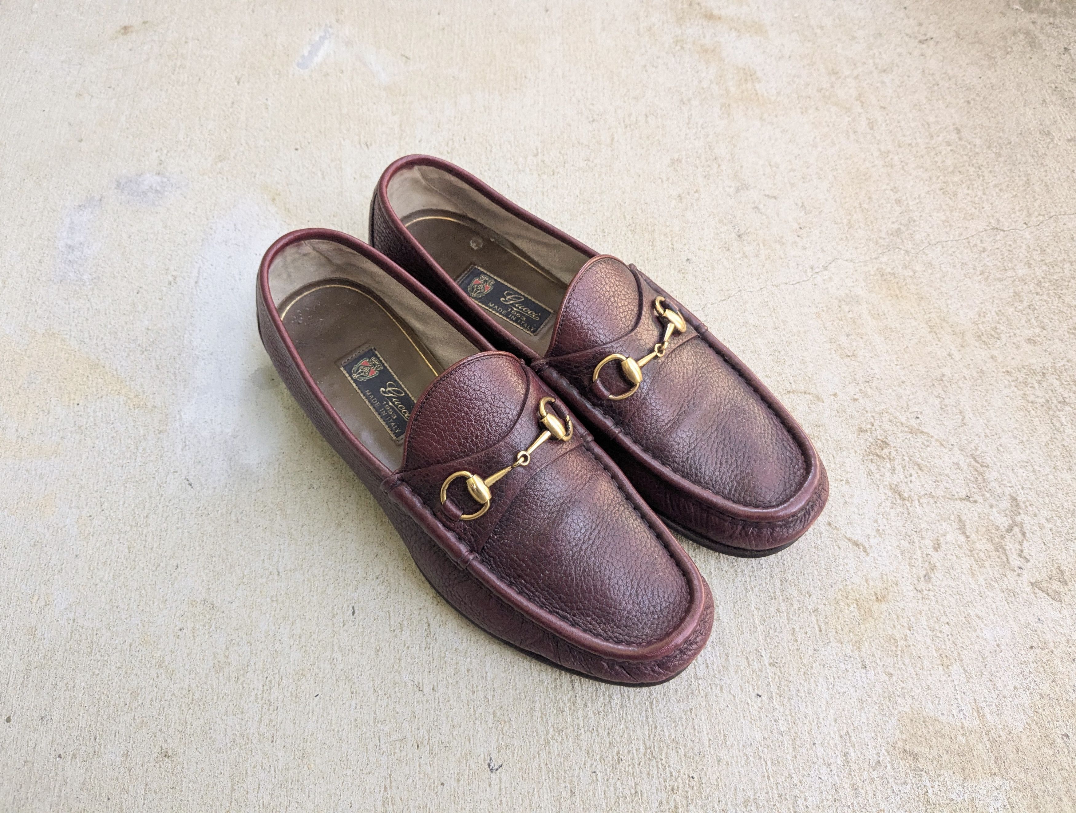 Gucci Gucci Horsebit Loafers Burgundy Leather 10.5 Snaffle Gold Size US 10.5 / EU 43-44 - 1 Thumbnail