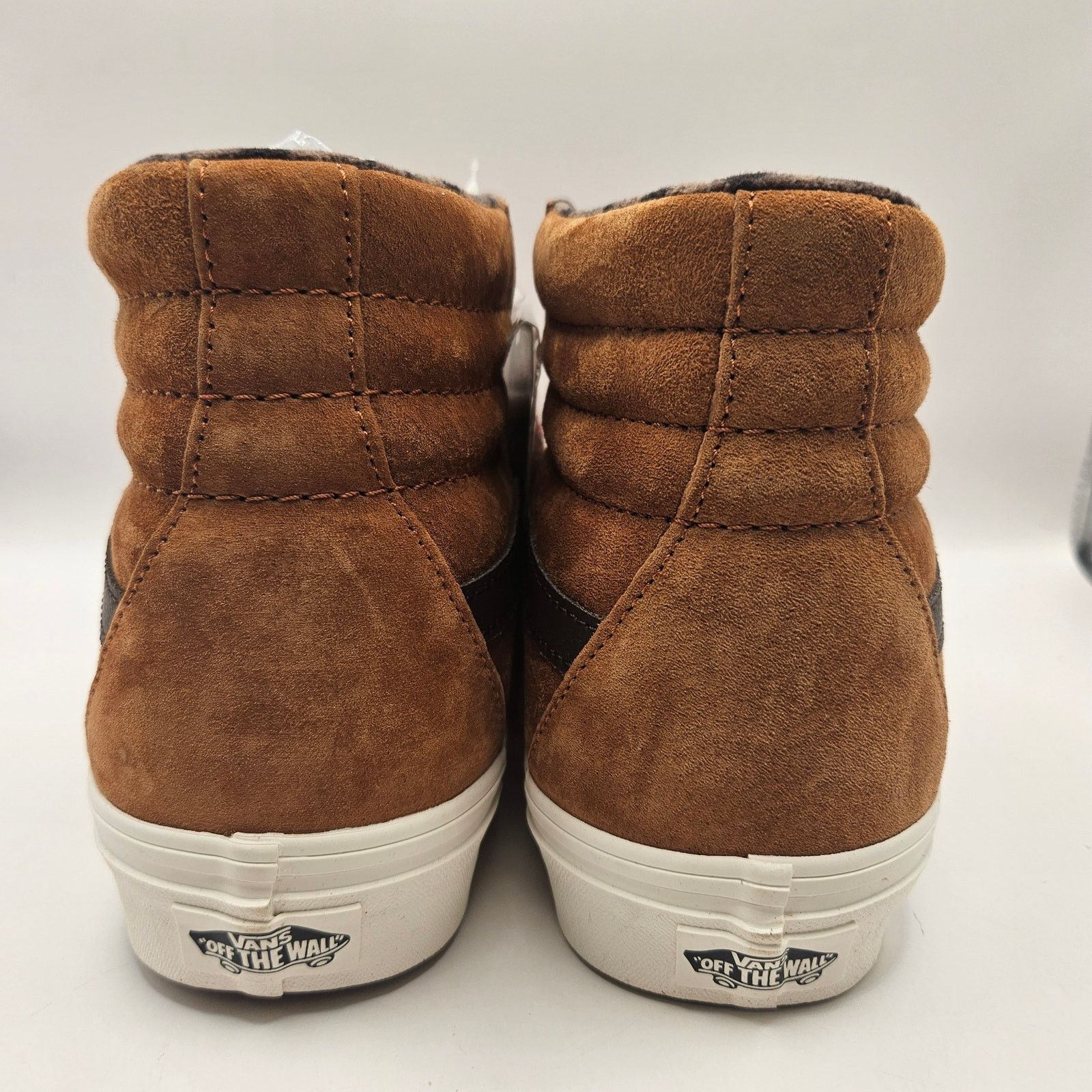 Vans VANS MEN'S 8 SK8 HI PIG SUEDE PLAID GLAZED GINGER BROWN NWOB Size US 8 / EU 41 - 4 Thumbnail
