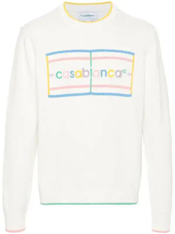 Casablanca o1mle0326 Embroidered Sweater in Multicolor Size US M / EU 48-50 / 2 - 1 Thumbnail