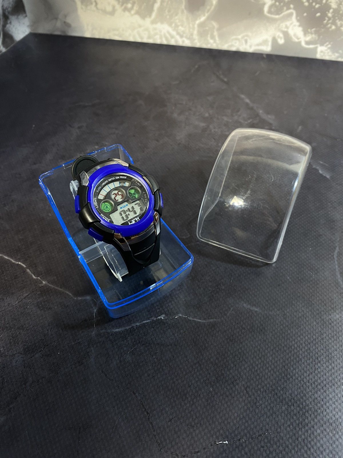 Jewelry × Vintage Blue Digital Sports Watch - Chrono 1015 Size ONE SIZE - 1 Thumbnail