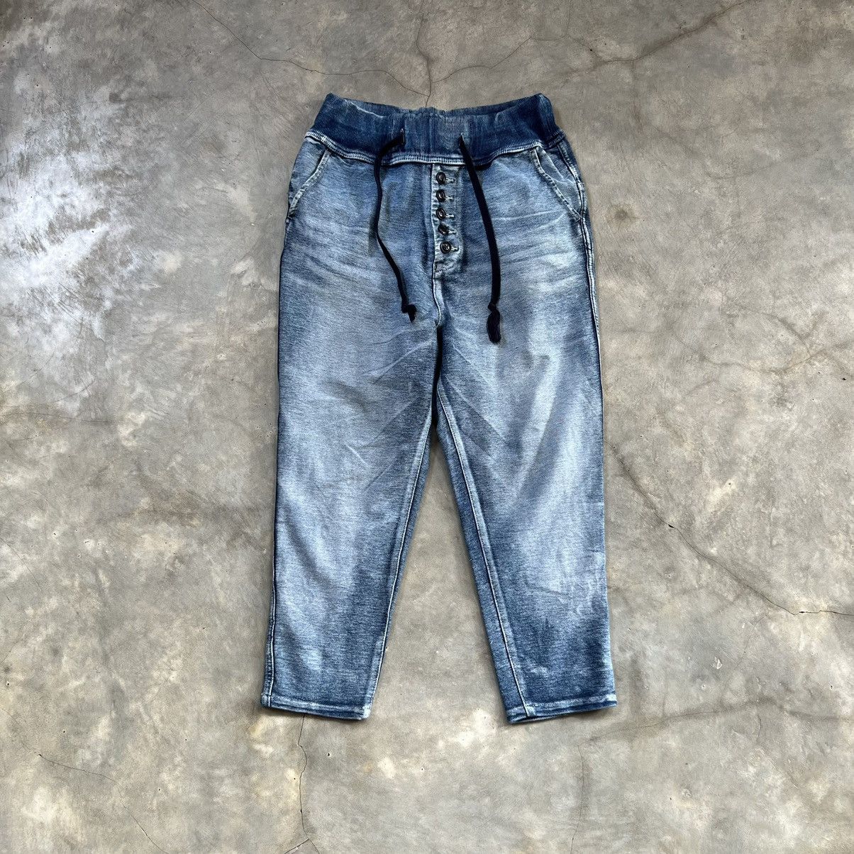 Japanese Brand Deep Blue Kapital Style Washed Denim Sweat Pants Size US 30 / EU 46 - 1 Thumbnail