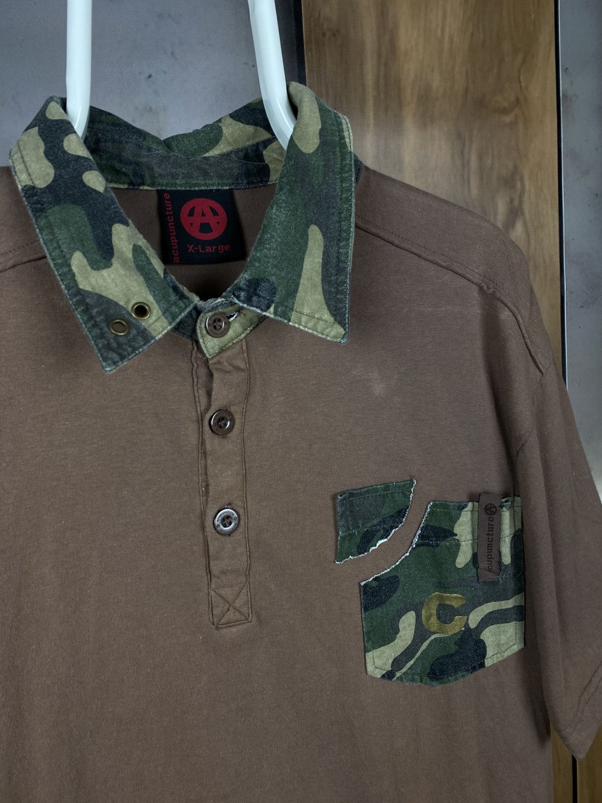 Acupuncture 💋Vintage Polo T-Shirt Acupuncture 3D Logo Army VTG Tee💋 Size US XL / EU 56 / 4 - 3 Thumbnail