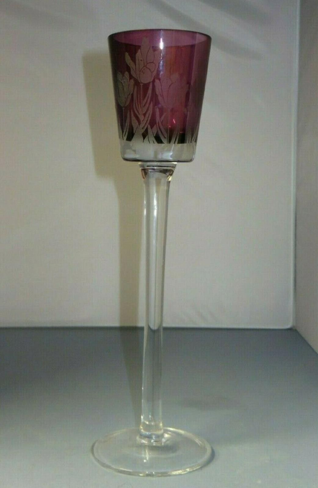 The Unbranded Brand Lovely Red And Clear Crystal Candle Holders 12 1/2" Size ONE SIZE - 2 Thumbnail