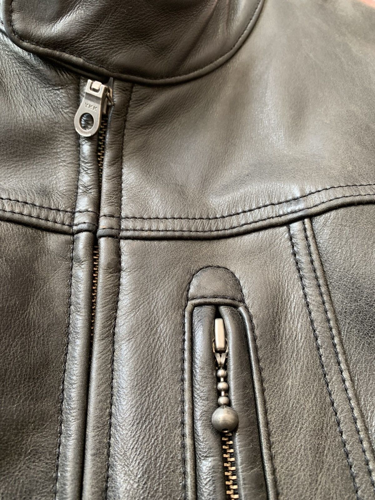Genuine Leather × Uniqlo 🔥VTG UNIQLO COWHIDE LEATHER BIKERS JACKET Size US L / EU 52-54 / 3 - 11 Thumbnail