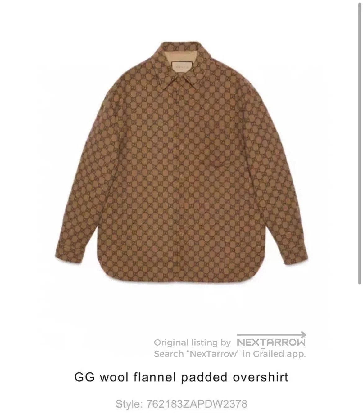 Gucci Gucci GG Wool Flannel Overshirt. Size US M / EU 48-50 / 2 - 7 Thumbnail