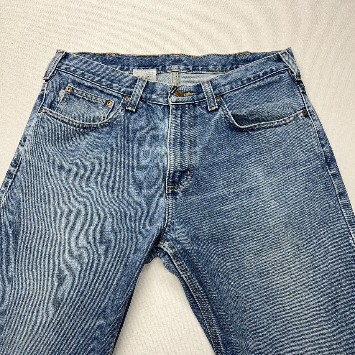 Carhartt × Vintage Carhartt Jeans Blue Loose Fit Straight Blue Faded Logo Y2K Size US 33 - 5 Thumbnail