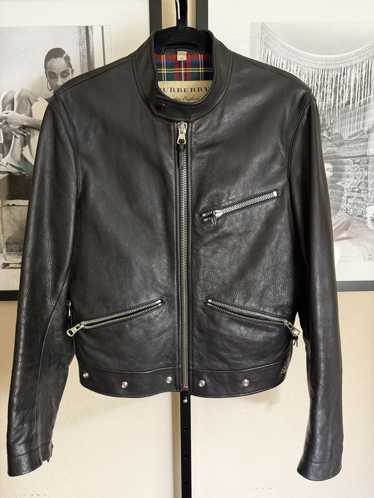 Burberry Burberry Black Leather Motorcycle Racer Jacket Sz 46eu Size US S / EU 44-46 / 1 - 2 Thumbnail