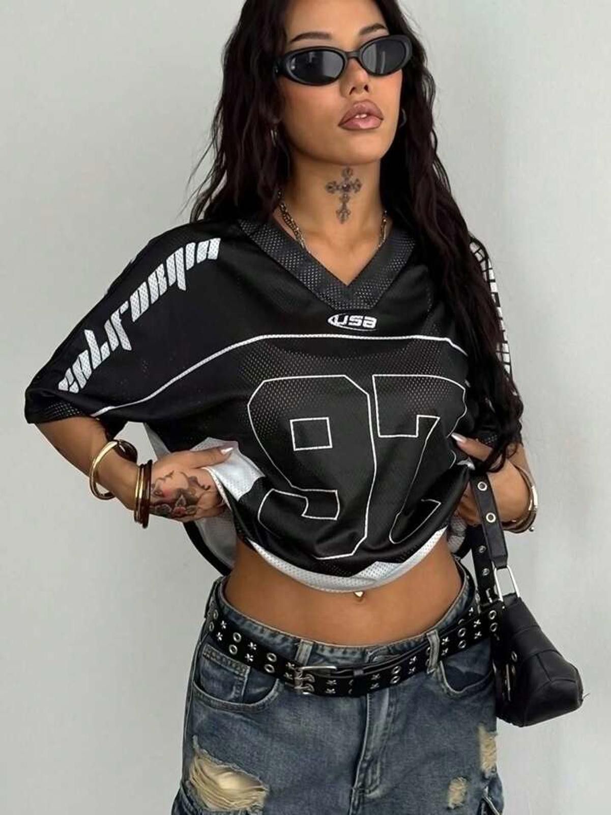 Other Black and White USA Mesh Number 97 Jersey Size ONE SIZE - 4 Thumbnail
