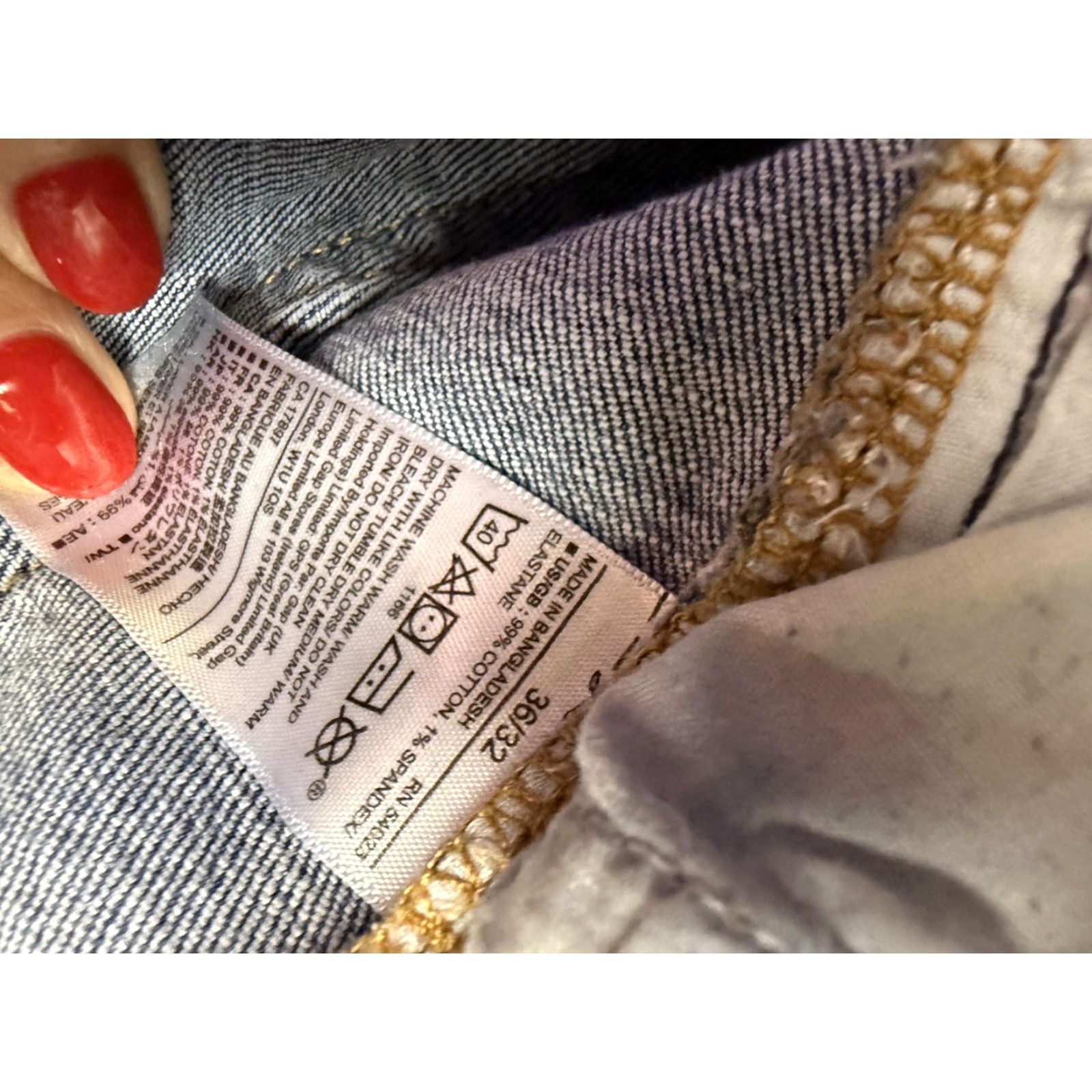 Gap Gap Jeans Mens 36x30 Blue Medium Wash Straight Stretch Denim Slim Pants Size US 36 / EU 52 - 3 Thumbnail