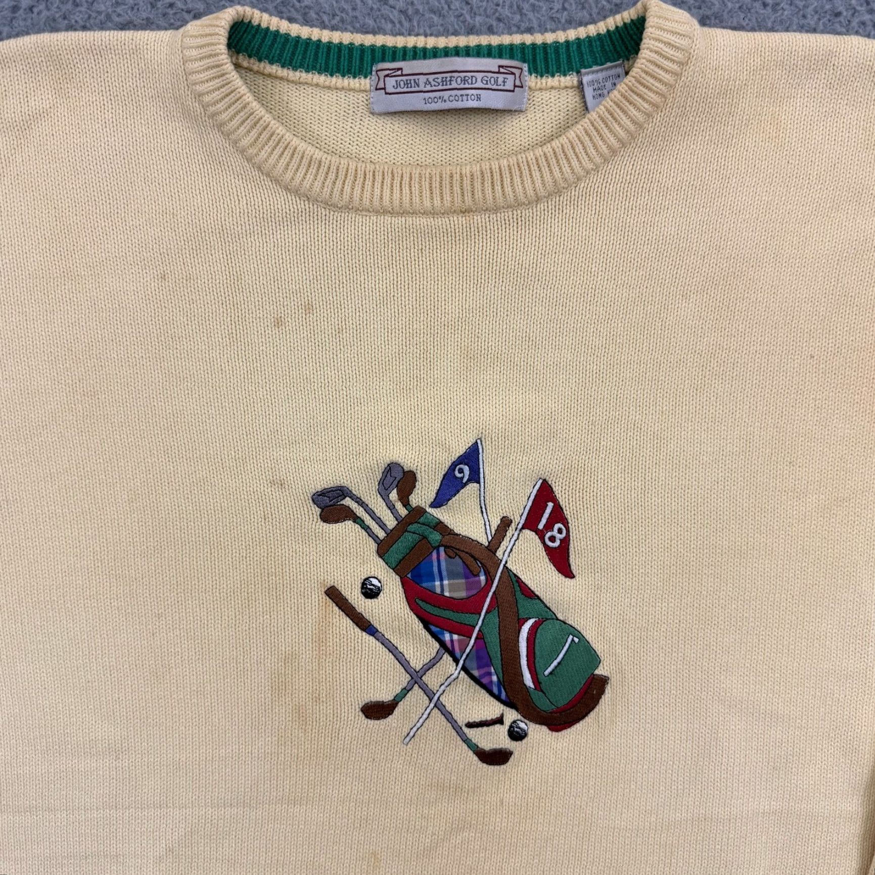 Vintage VINTAGE John Ashford Sweater Mens L Golf Sport 90s Pullover Knit Long Sleeve Yellow Size US L / EU 52-54 / 3 - 3 Thumbnail