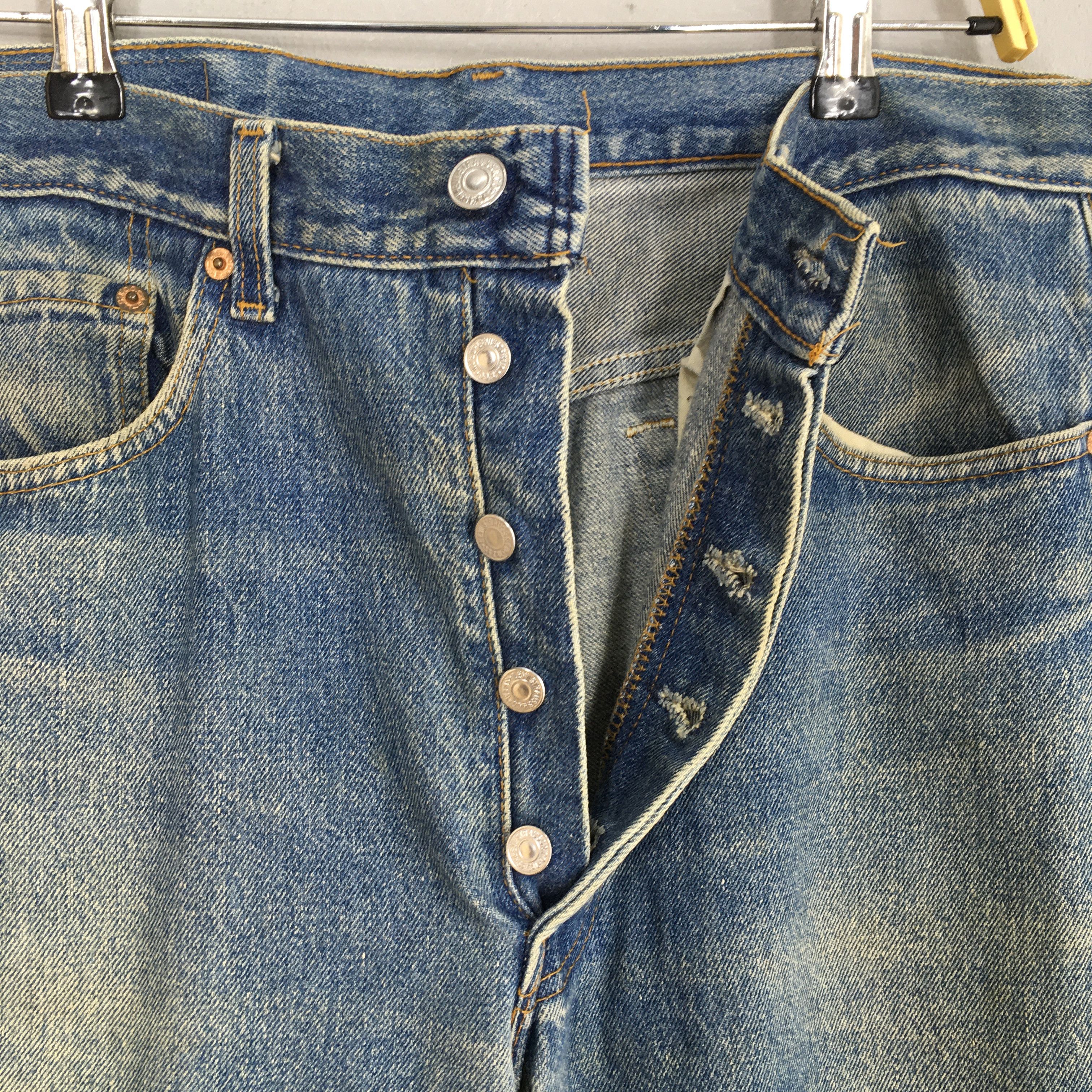 Size 34x34.5 Vintage Levi's 501XX Blue Stone Washed Jeans