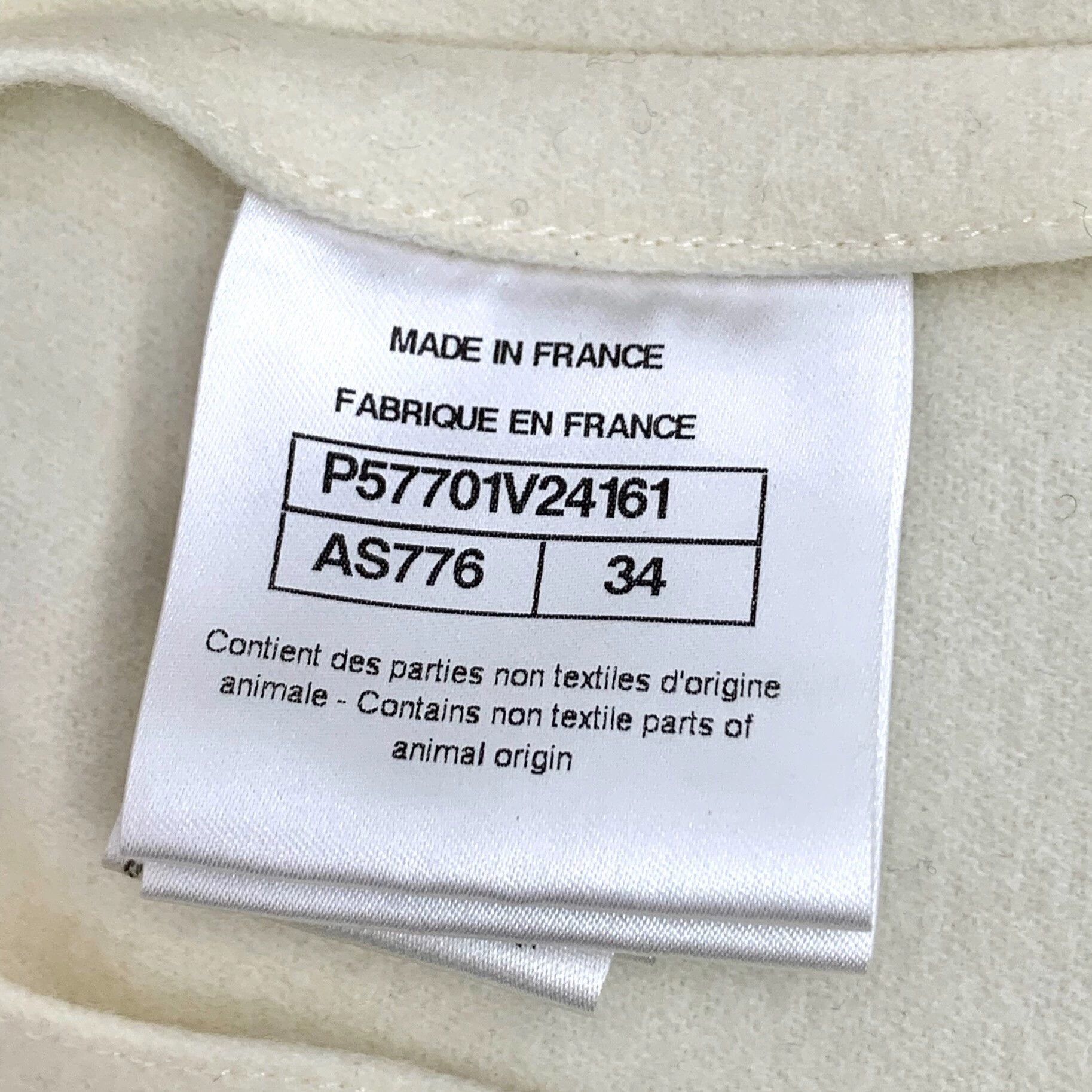 Chanel Chanel Off-white Wool Double-breasted Long-Sleeve Coat Size XS / US 0-2 / IT 36-38 - 7 Thumbnail