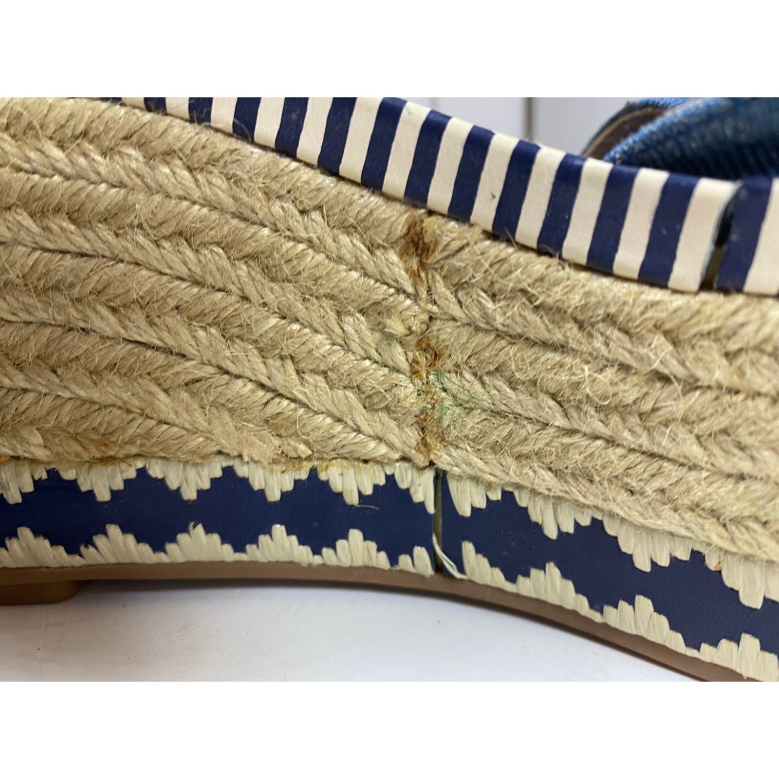 Tory Burch Tory Burch Dandy Blue Denim Espadrille Ankle Wrap Wedges 9W Size US 9 / IT 39 - 12 Thumbnail