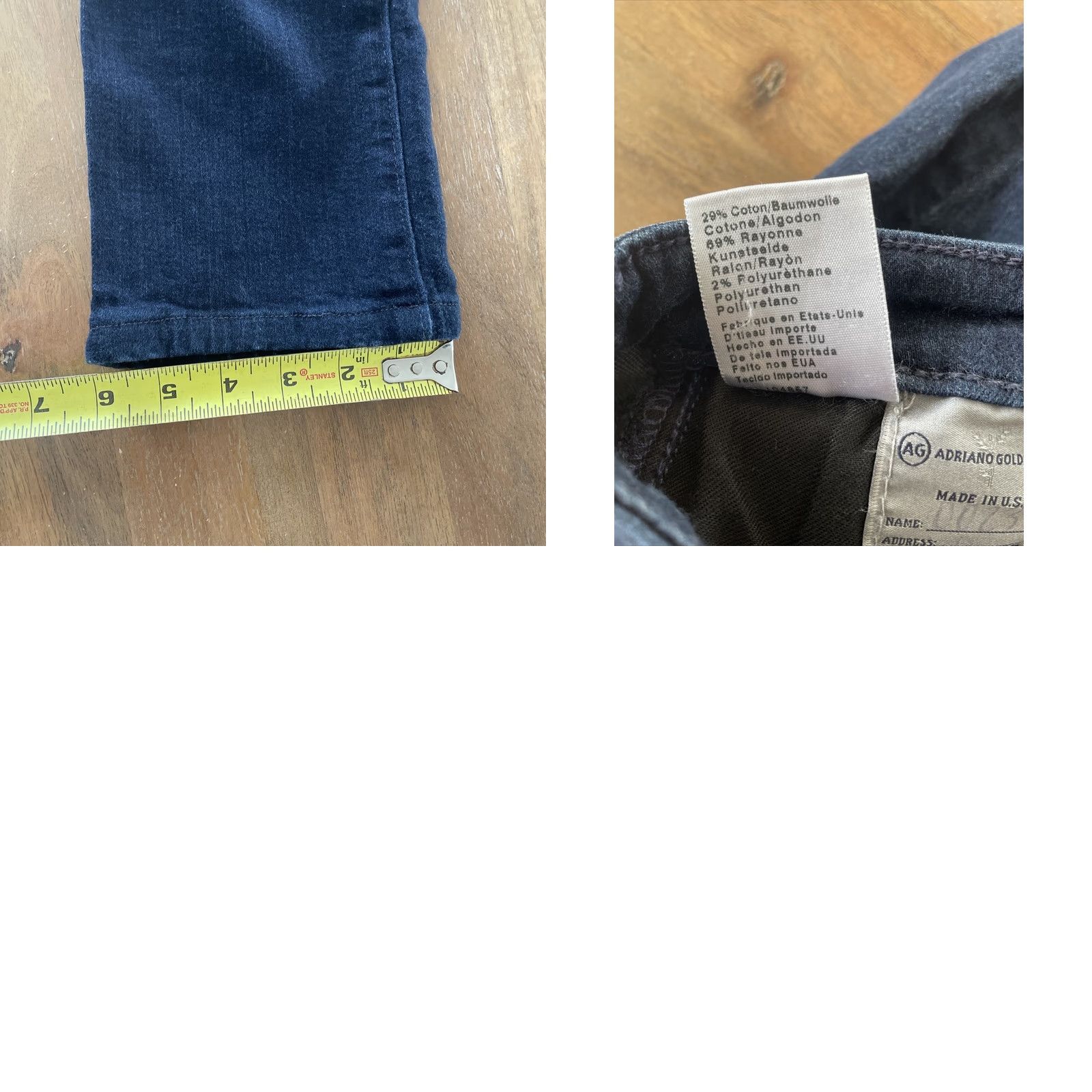 Vintage AG Adriano Goldschmied The Ballad Slim Boot Jeans Women 26x26 Denim Blue Slim Grounded USA 2000s Western City Rock Jeans Womens Size 26" / US 2 / IT 38 - 8 Thumbnail