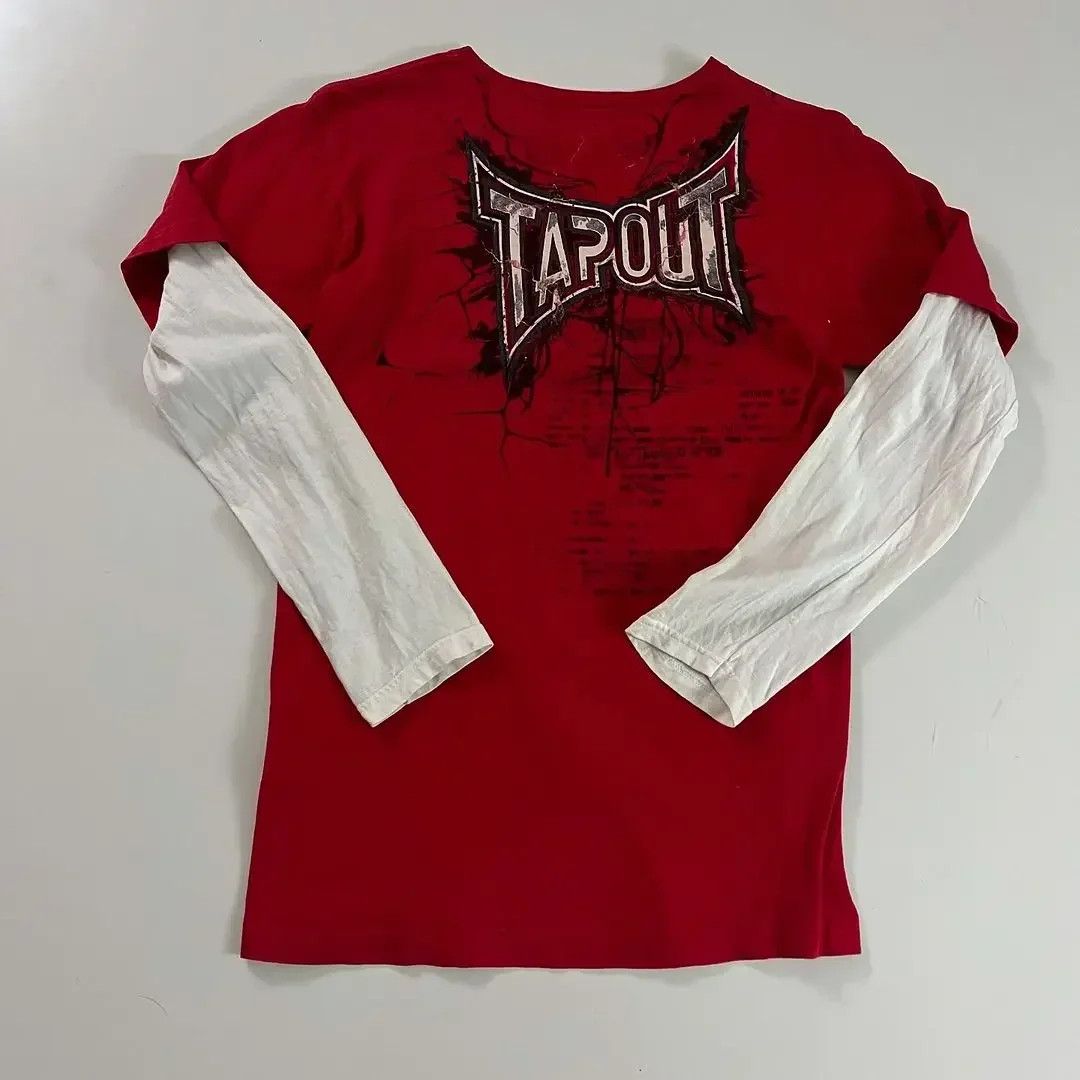 Vintage 90s Hip Hop Red TAPOUT TShirt Size US XL / EU 56 / 4 - 3 Thumbnail