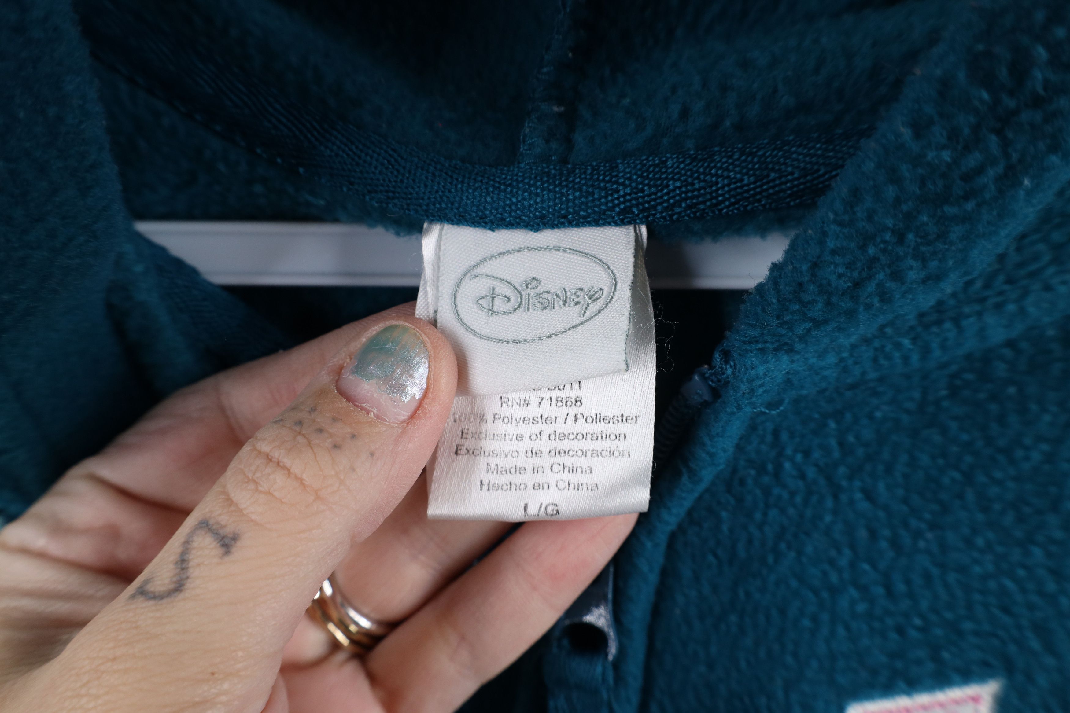 Disney × Vintage Vintage Disney Spell Out Tinker Bell Full Zip Fleece Hoodie Size L / US 10 / IT 46 - 6 Thumbnail