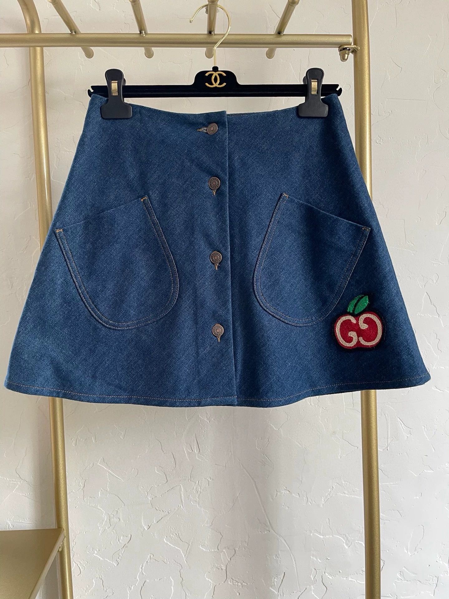 Gucci Cherry Denim Mini Skirt - dmc