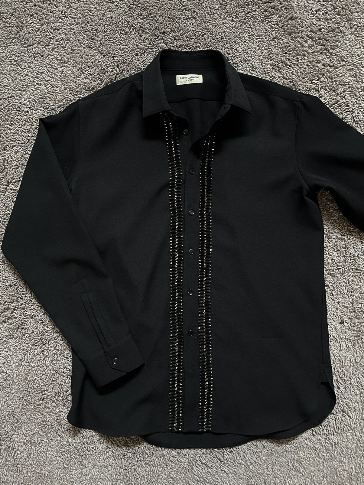 Hedi Slimane Saint Laurent Paris 13AW Crystal Bullet Shirt Size US L / EU 52-54 / 3 - 1 Thumbnail