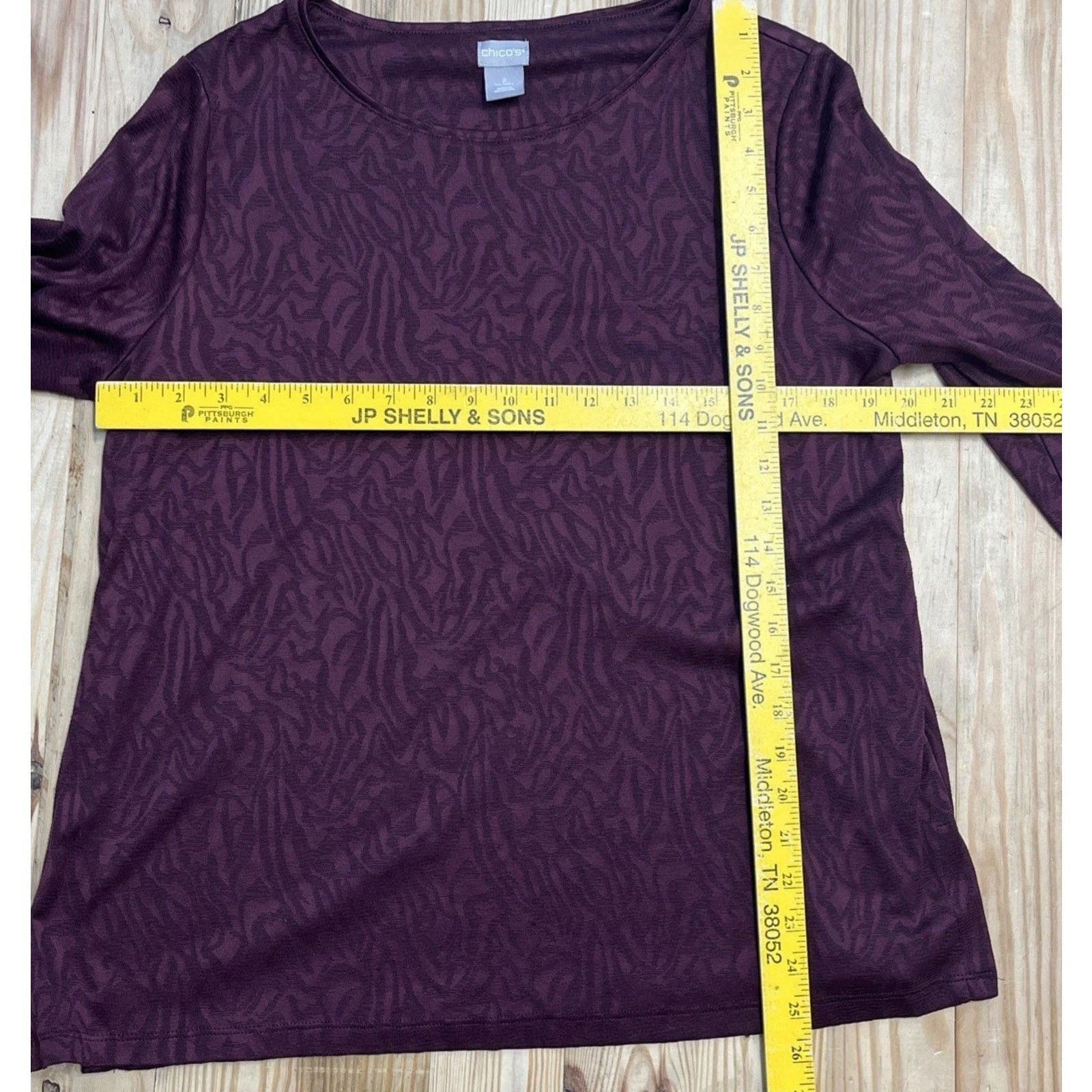 Chicos Chico's Brown/Burgundy Round Neck Soft Stretch Top L Size L / US 10 / IT 46 - 6 Thumbnail