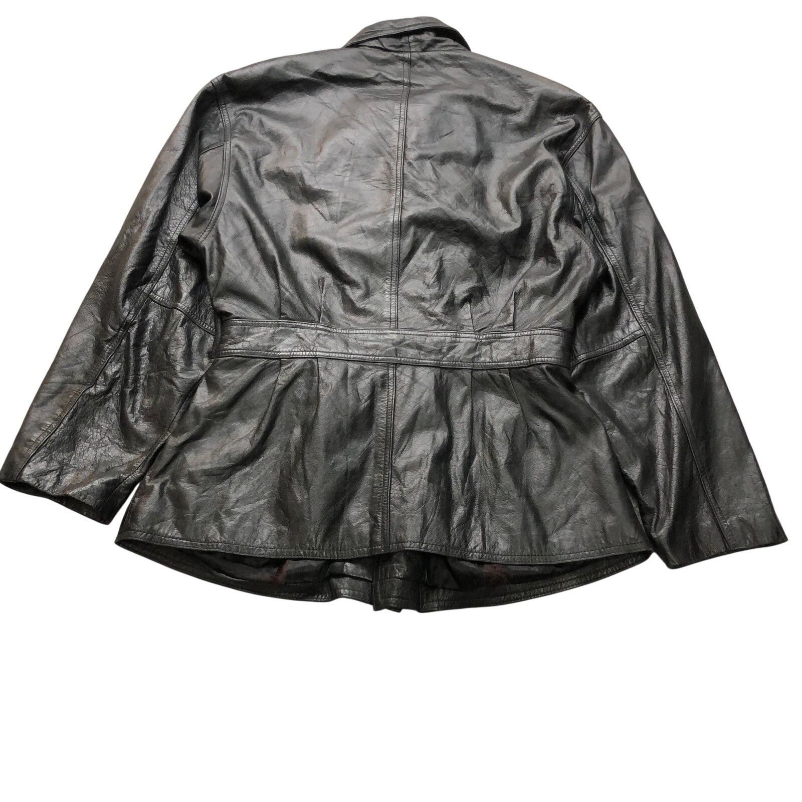 Other Vintage Cayenne Leather Belted Biker Jacket Womens M Black Size M / US 6-8 / IT 42-44 - 4 Thumbnail