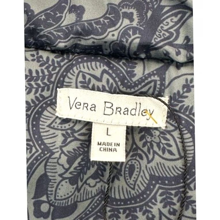 Vera Bradley Vera Bradley Paisley Puffer Vest Womens Large Grey Quilted Fur Lined Full Zip Vest Size L / US 10 / IT 46 - 4 Thumbnail