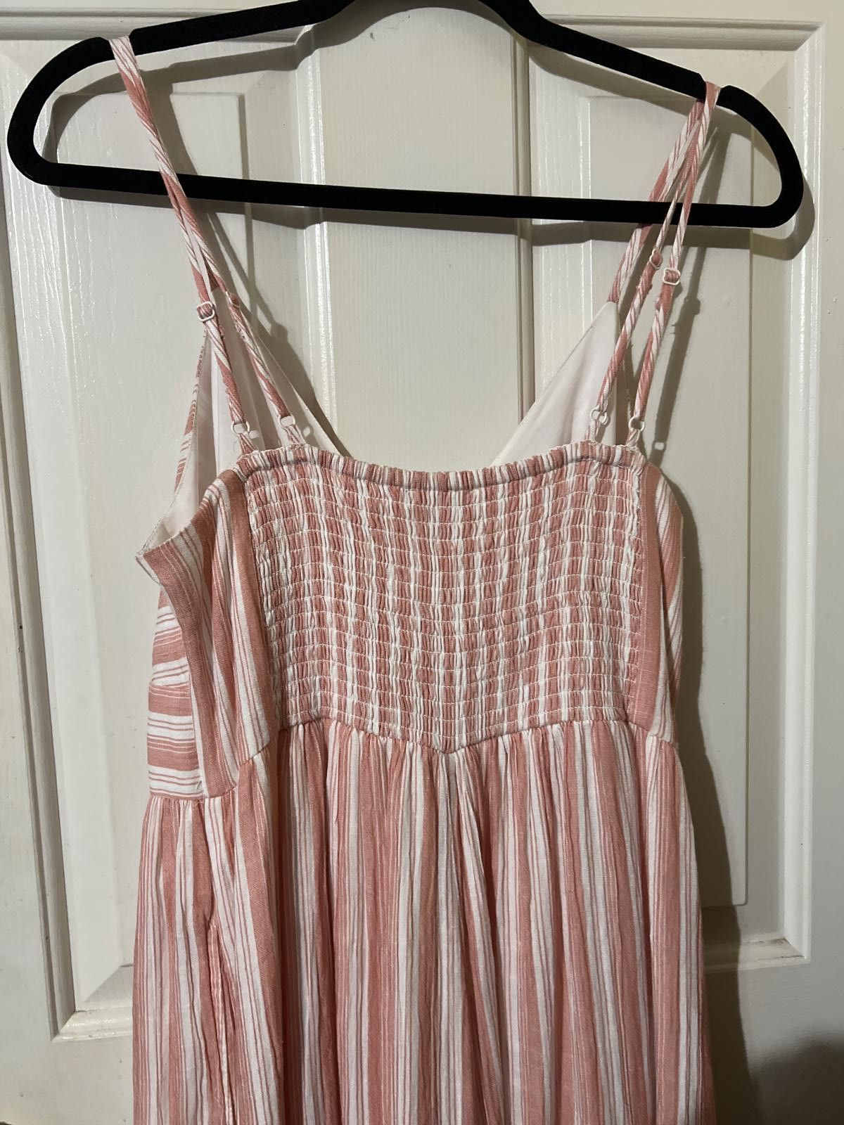 American Eagle Outfitters American Eagle coral & White Striped WideLeg Jumpsuit L NWOT Size 36" / US 14 / IT 50 - 5 Thumbnail