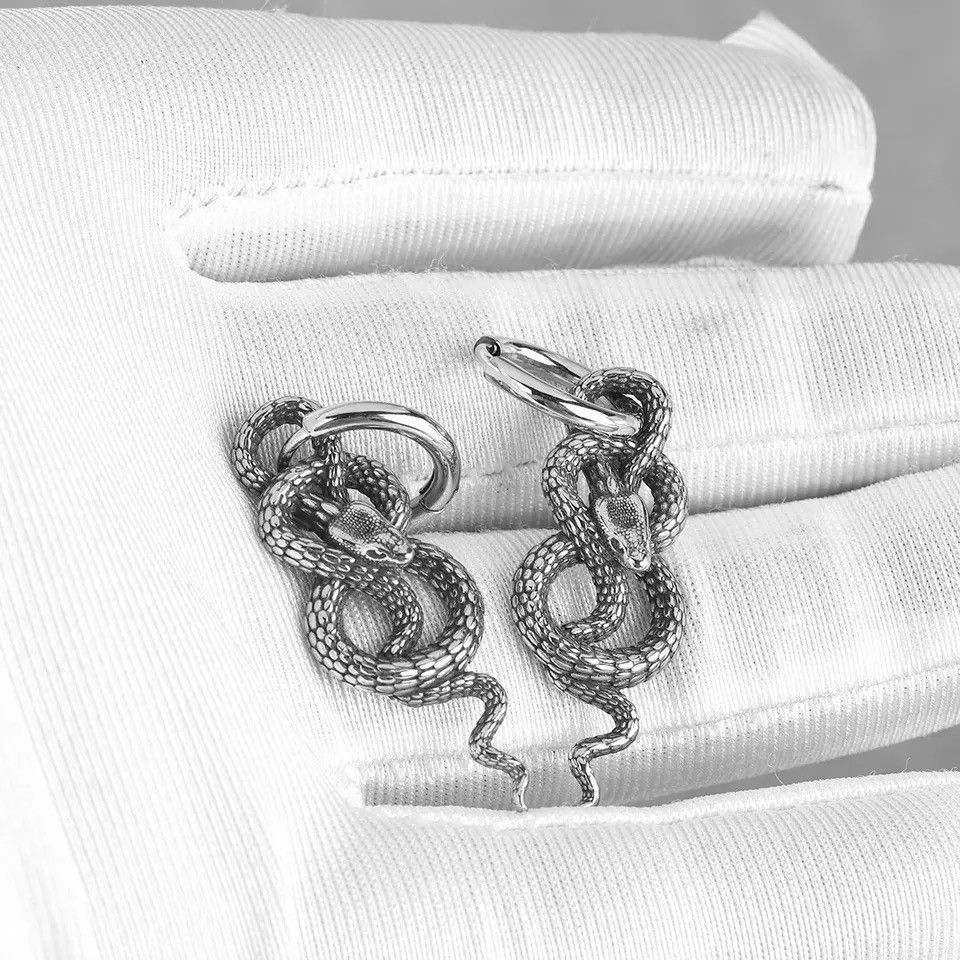 Jewelry × Vintage Twisted Snake Pierced Earrings 🐍 Size ONE SIZE - 3 Thumbnail