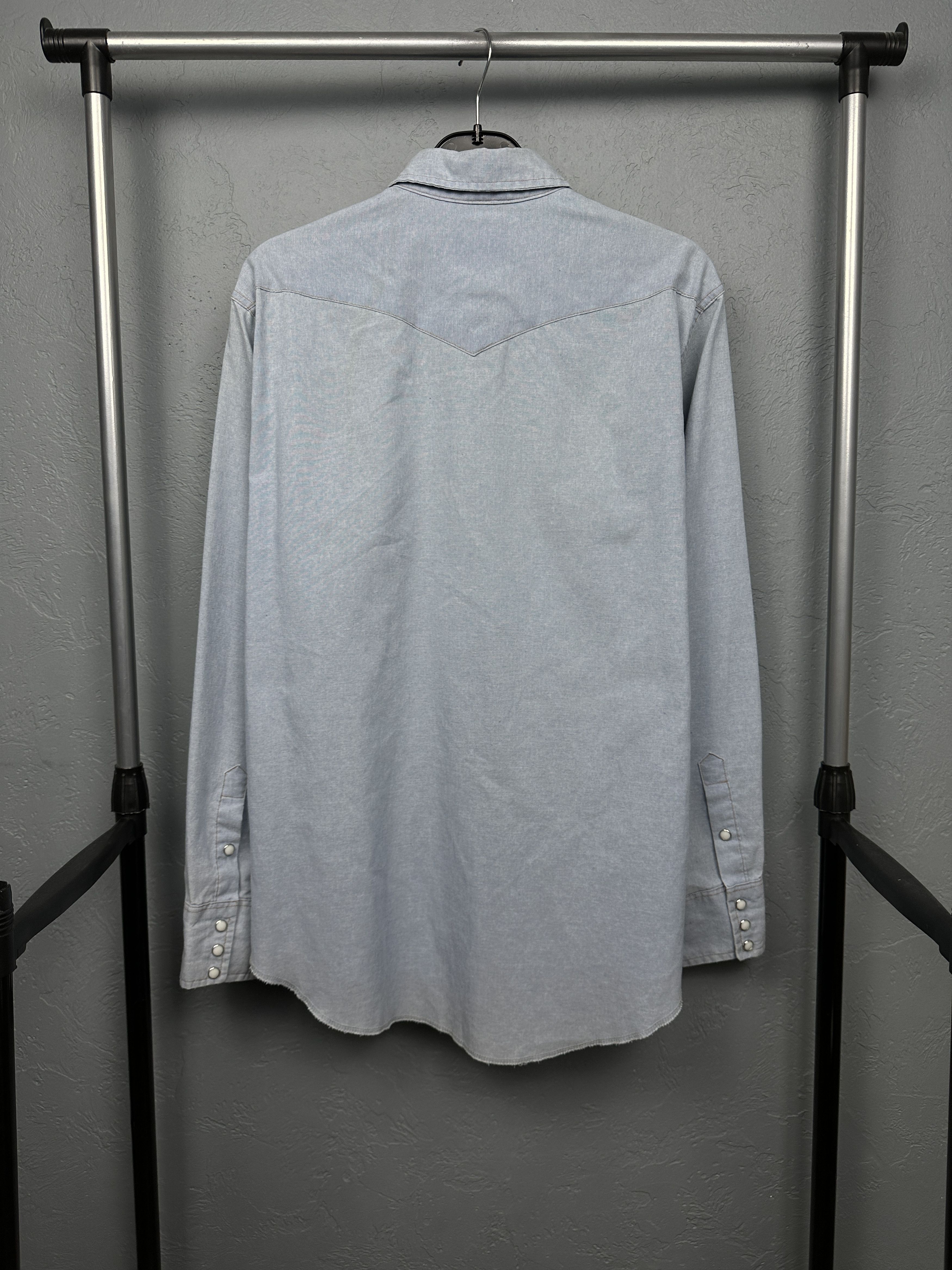 Vintage × Wrangler Wrangler Vintage Mens Long Sleeve Thin Denim Shirt Size US XL / EU 56 / 4 - 6 Thumbnail